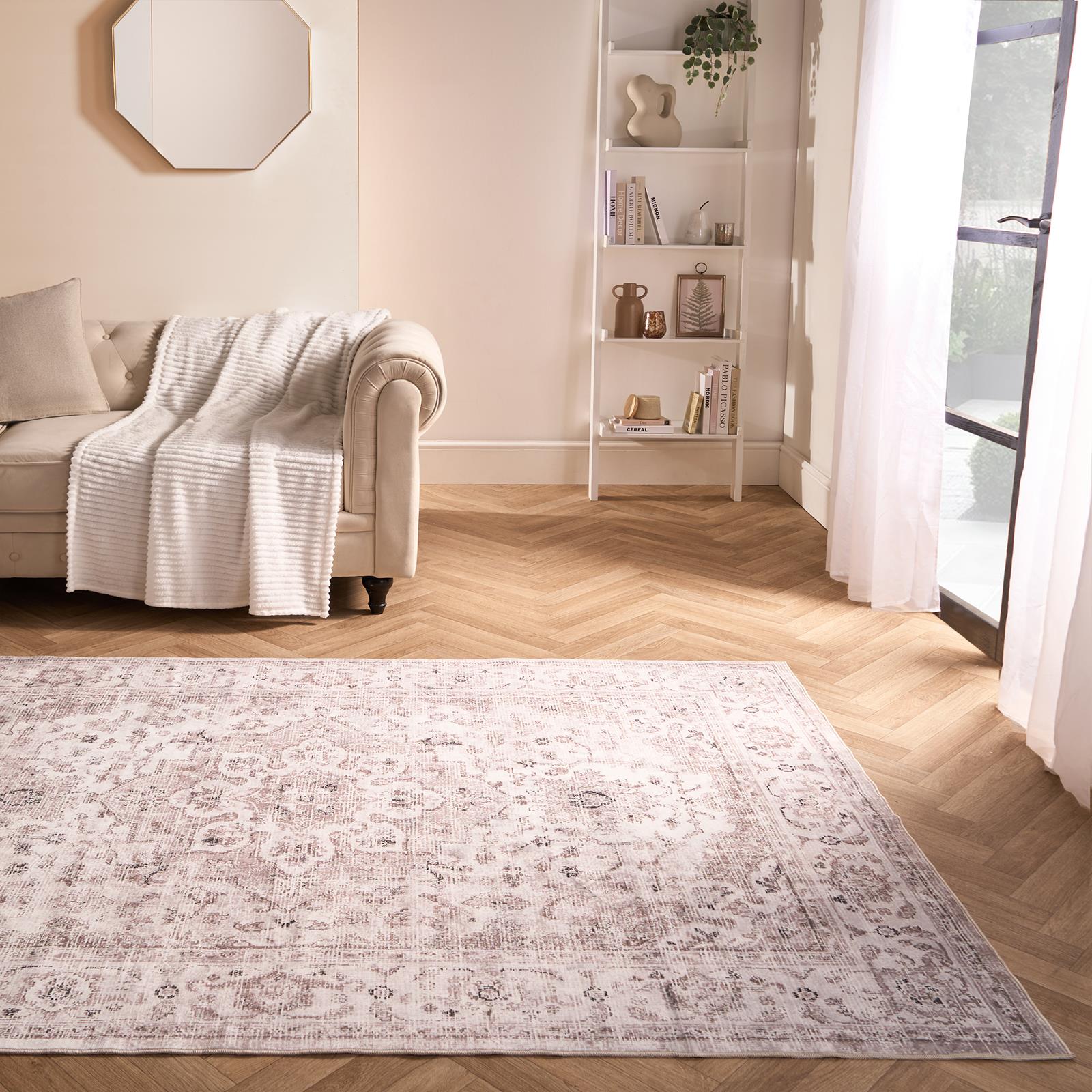 Washable Rug Vintage Living Room Bedroom Decor Non Slip Runners Soft Carpet Mat - Picture 23 of 29