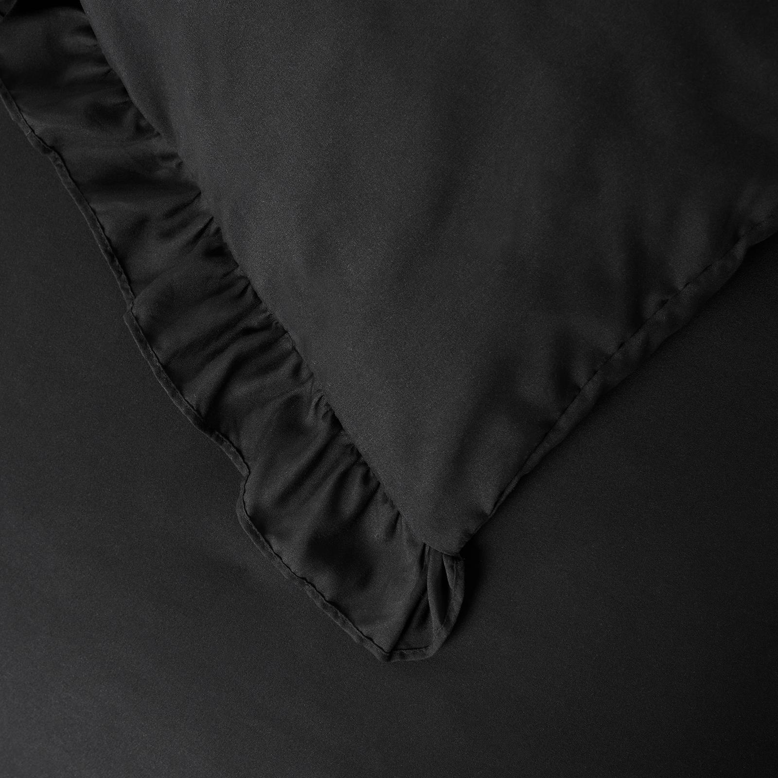 OHS Frill Edge Bedding Set Microfibre Decor Duvet Cover with Pillowcase