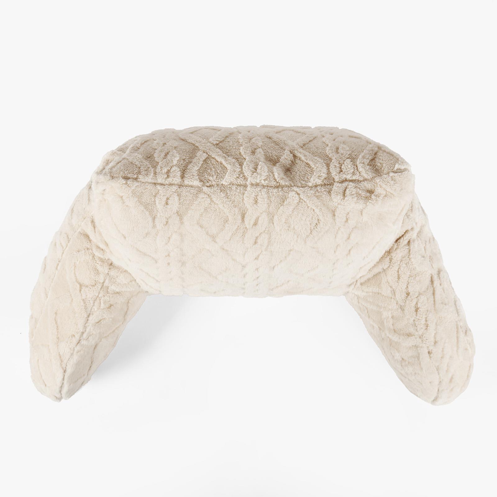 OHS Cable Knit Bolster Cuddle Cushion Fleece Back Support Filled Reading Pillow