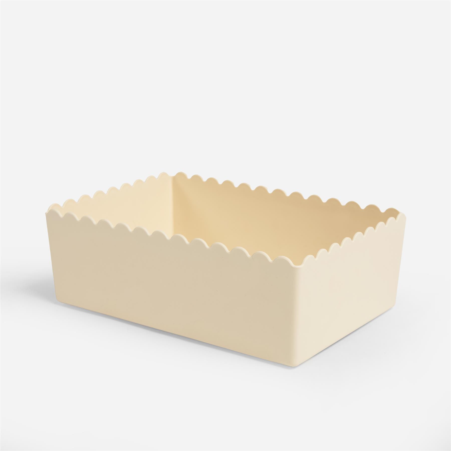OHS Scallop Edge Organiser PP Plastic Box Tub Storage Bin Container Home Decor