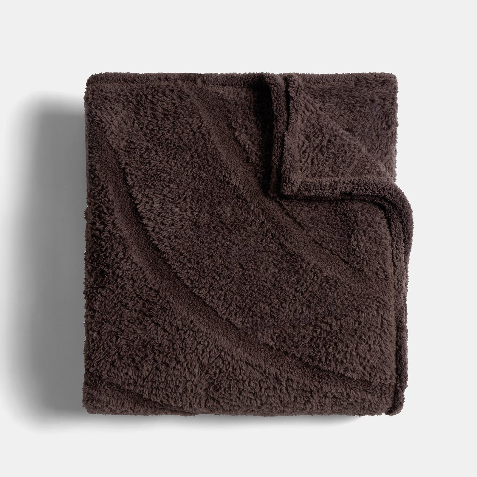 OHS Tufted Contour Throw Teddy Fleece Blanket Winter Soft Warm Bedspread