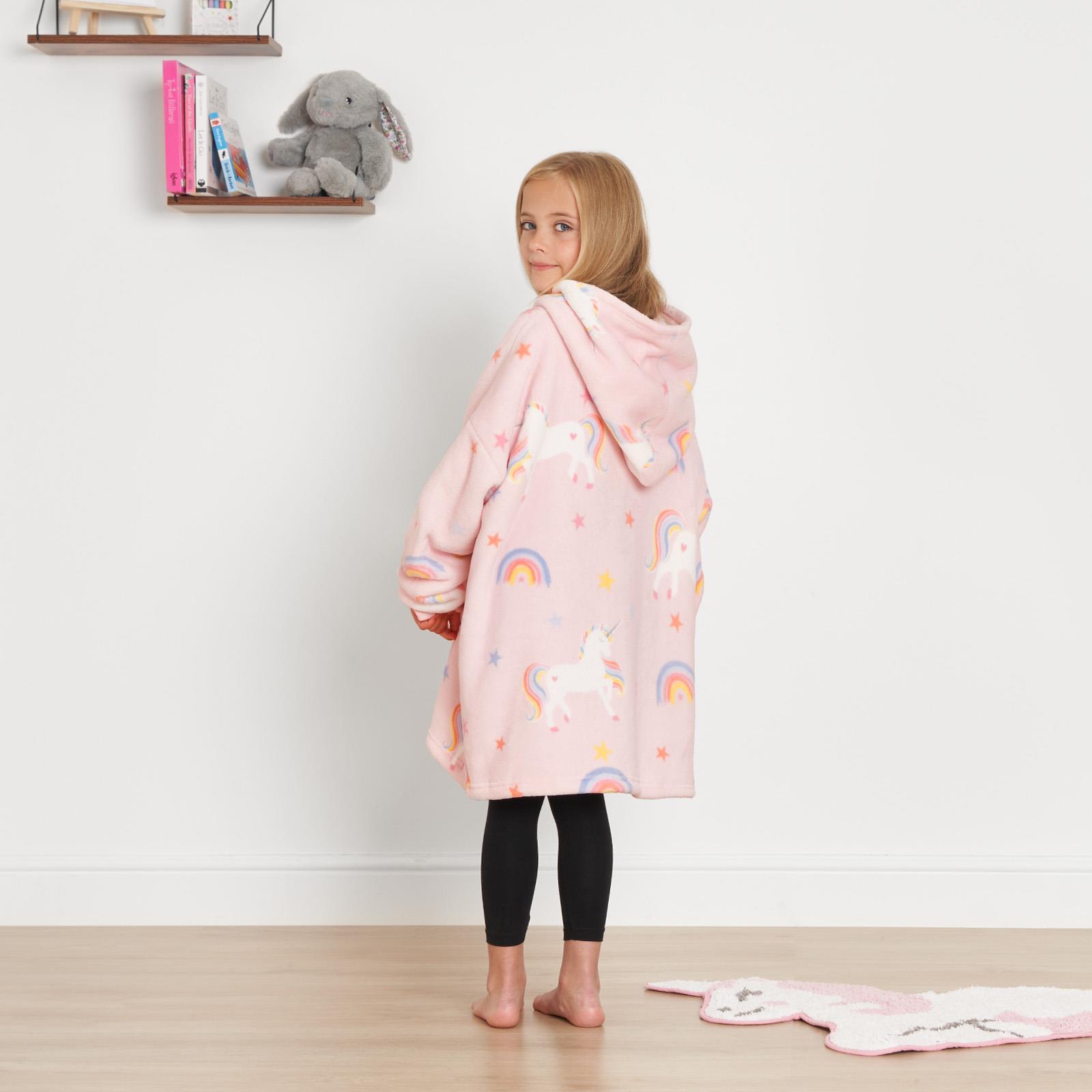 Kids Hoodie Blanket Oversized Sherpa Fleece Jumper Sweatshirt Soft Warm Throw - Picture 117 of 169