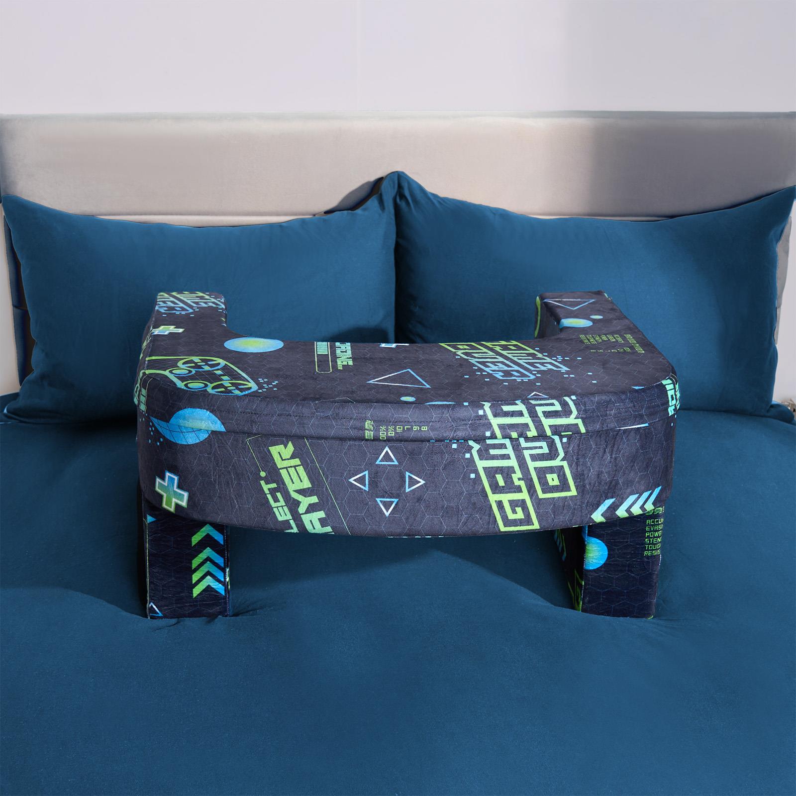 OHS Gaming Lap Pillow Cushion Matte Velvet Filled Laptop Table Tray with Pockets