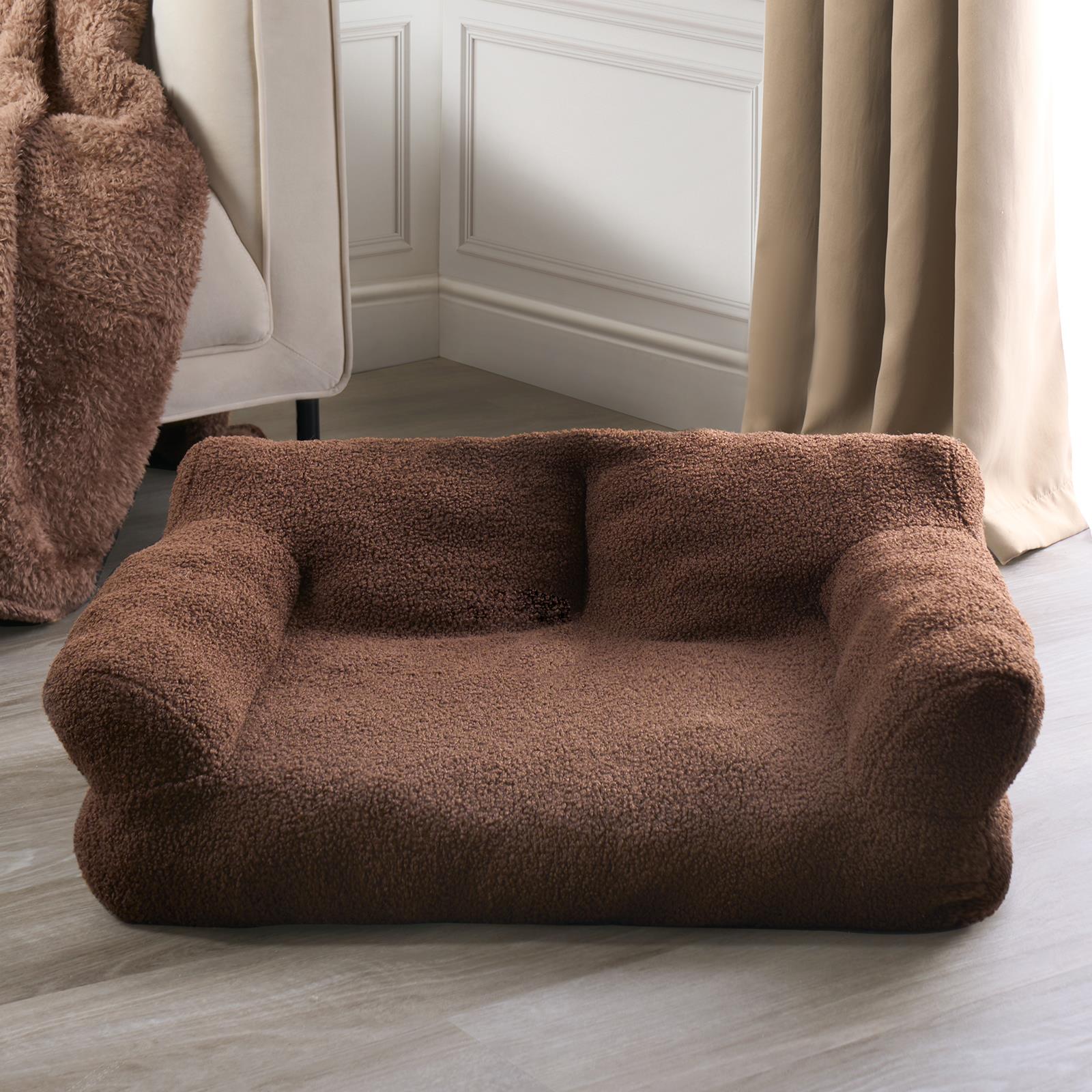 Dog Bed Sofa Cat Washable Super Soft Fur Fleece Warm Pet Puppy Medium Cushion