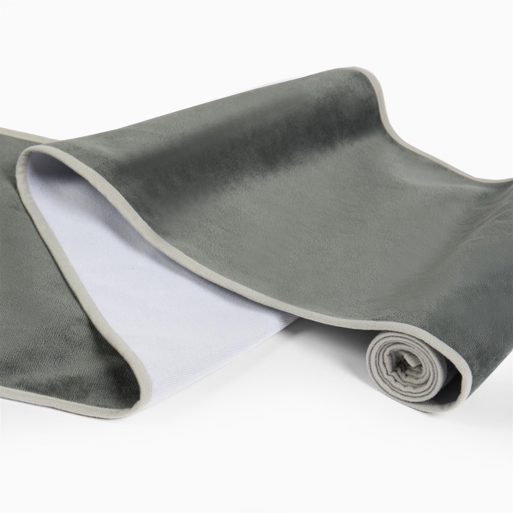 OHS Piped Trim Table Mats Runner Set Matte Velvet Placemats Home Decor