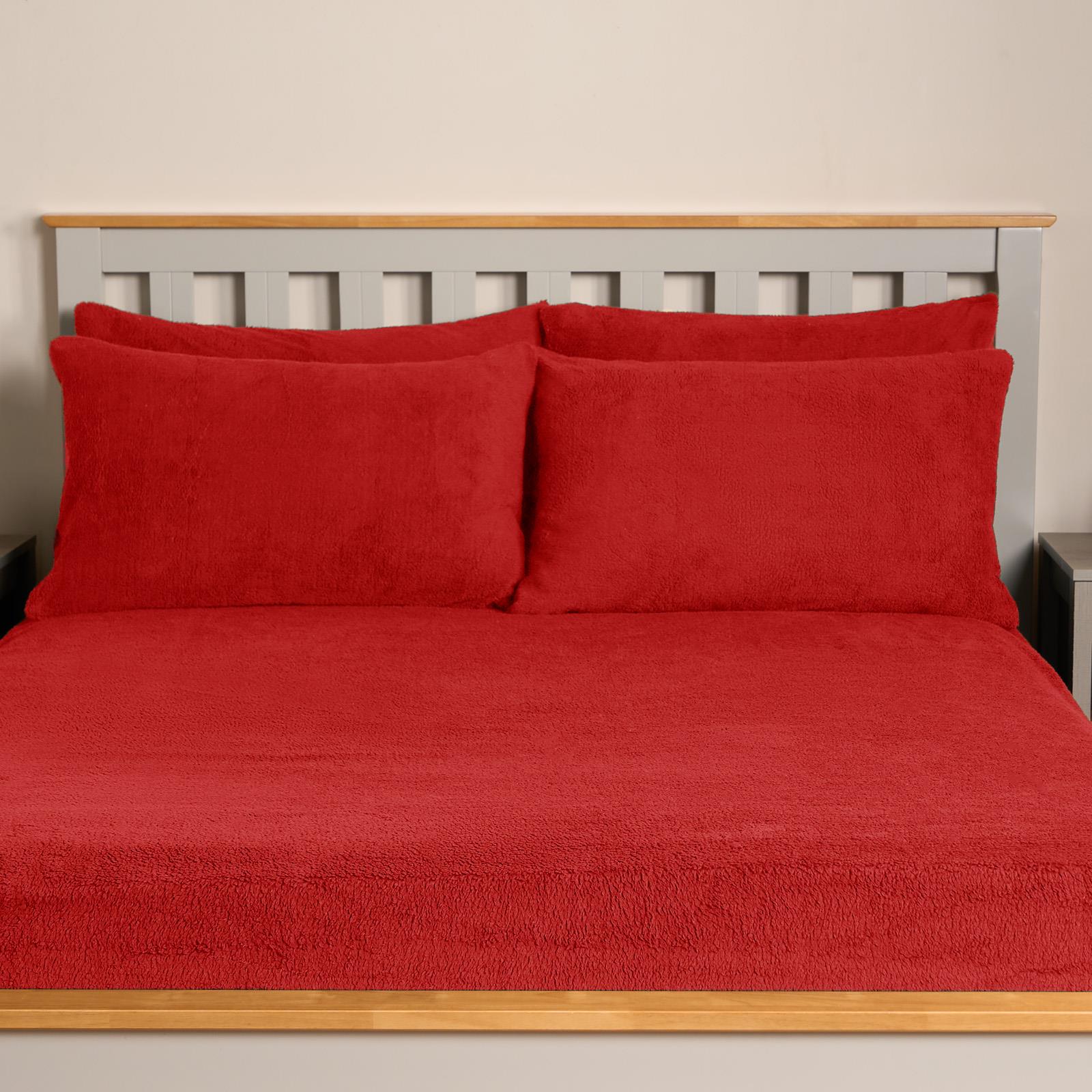 OHS Teddy Fleece Pillowcase Cover Bedding 4 x Thermal Warm Bear Sherpa Warm Soft