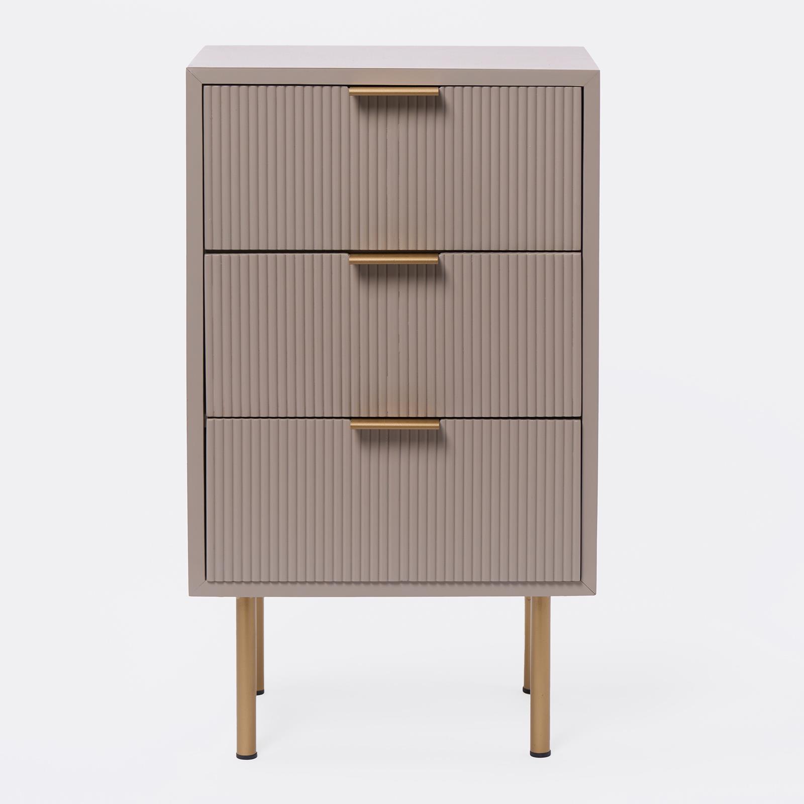 Ribbed Bedside Table Modern Bedroom 3/4 Draw Office Nightstand Living Room Unit - Picture 48 of 71