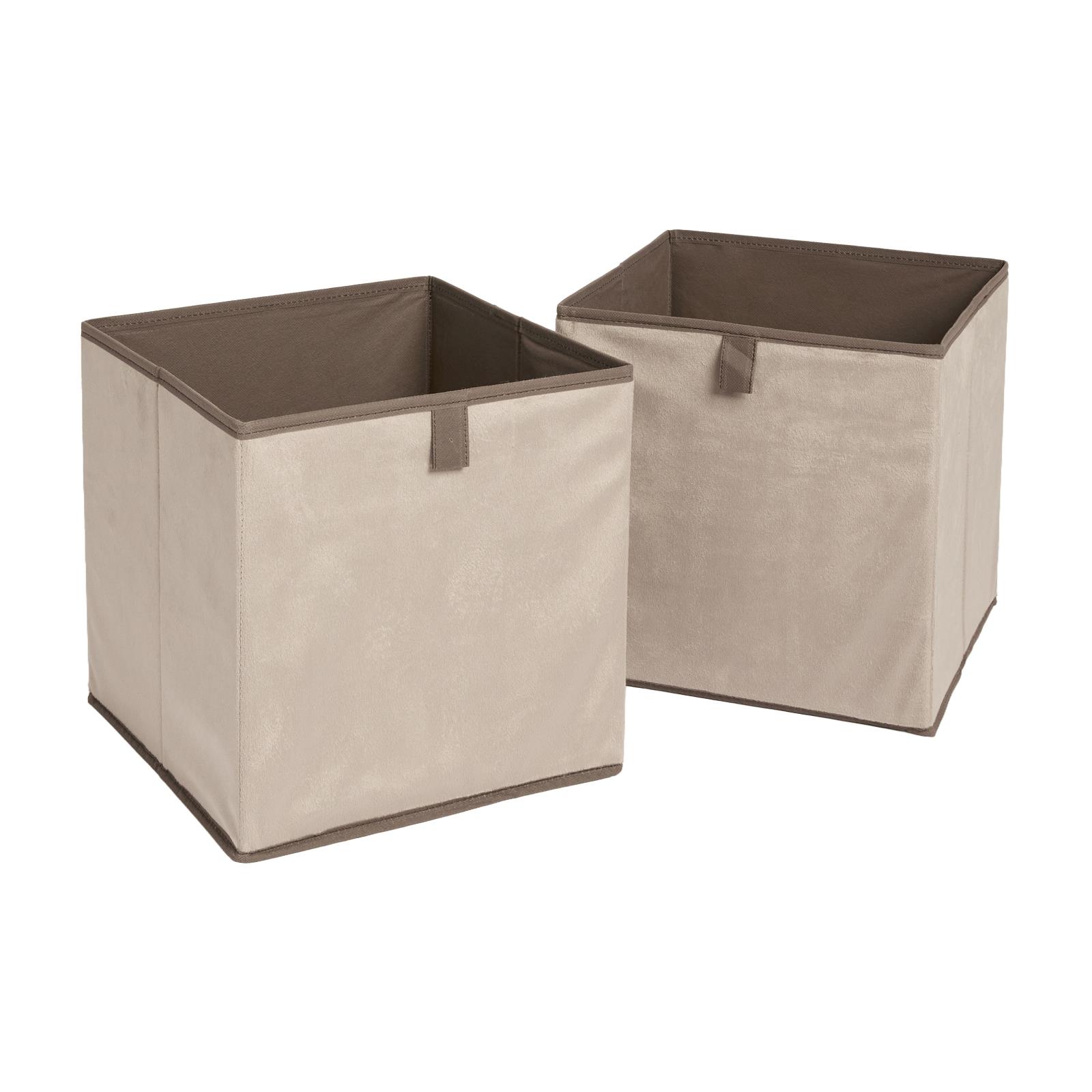 OHS Multi Pack of Matte Velvet Storage Boxes Stylish Foldable Set Square Cube