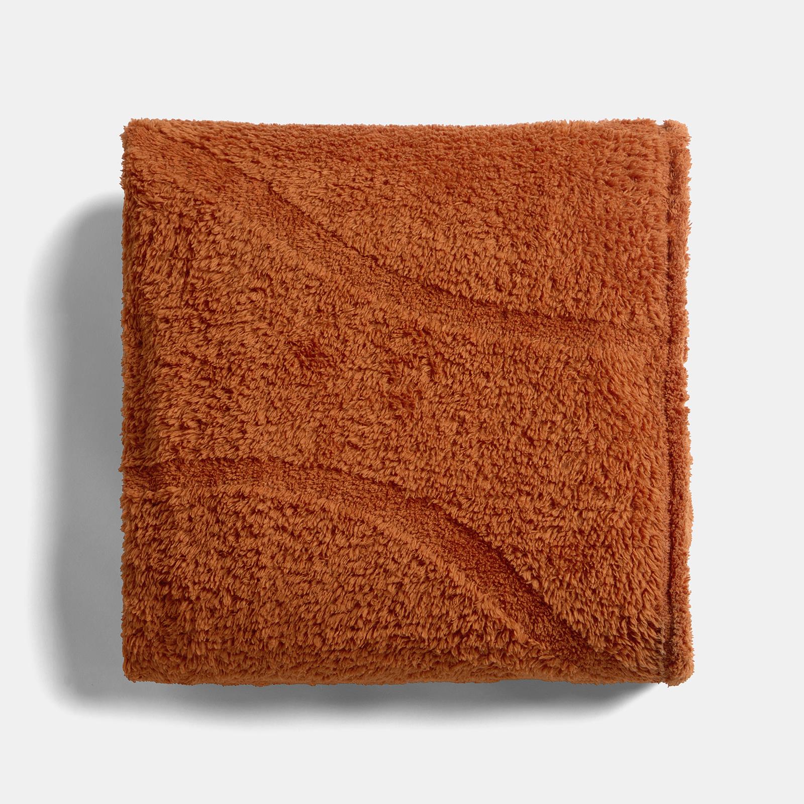 OHS Tufted Contour Throw Teddy Fleece Blanket Winter Soft Warm Bedspread
