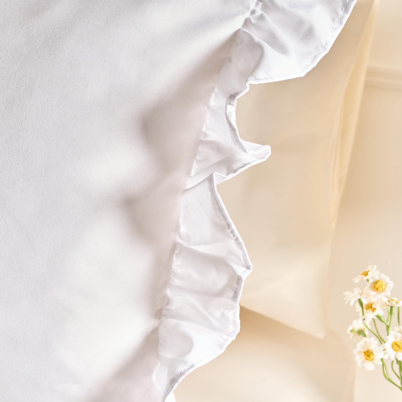 OHS Frill Edge Bedding Set Microfibre Decor Duvet Cover with Pillowcase