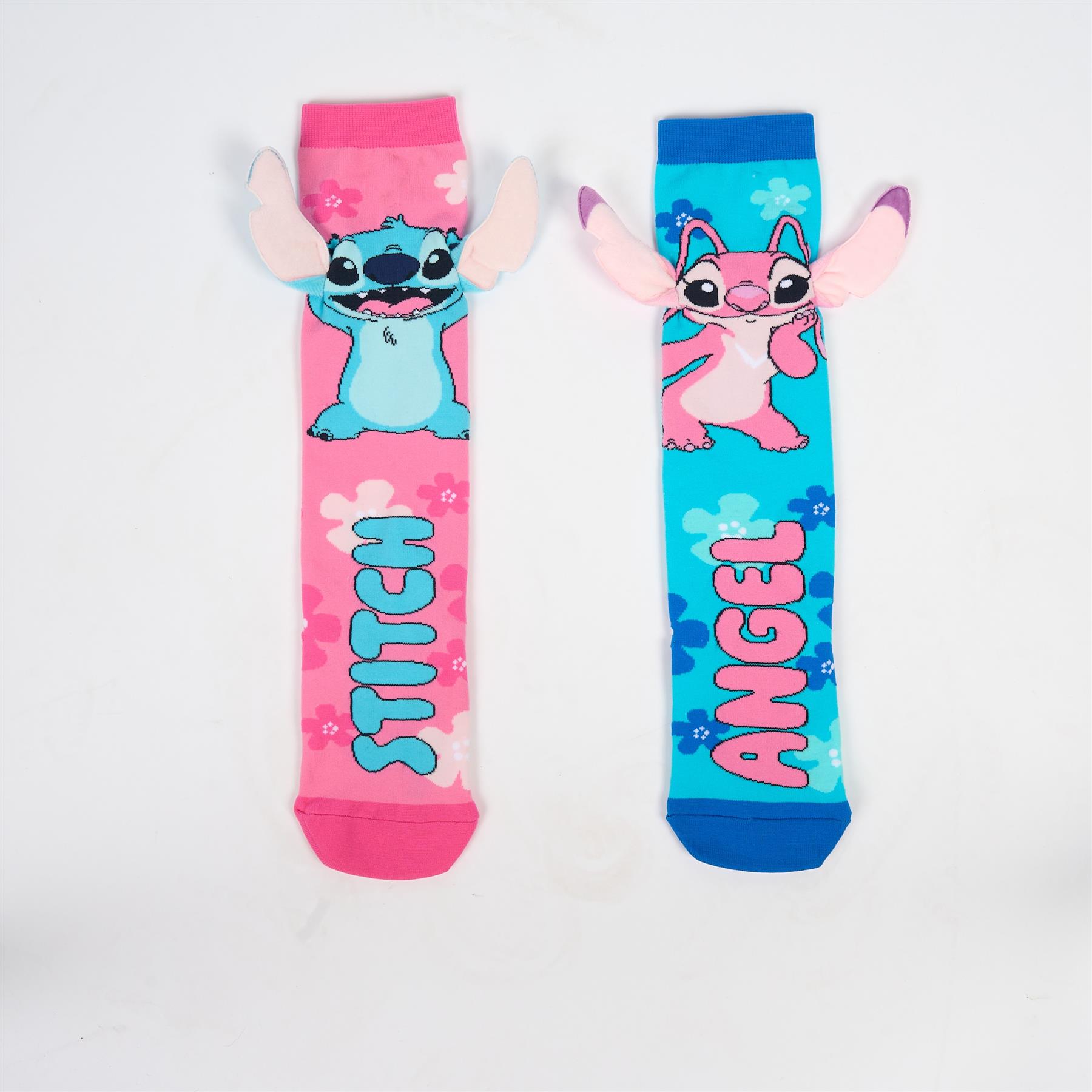 OHS x Stitch Socks Kids Novelty Knee High Warm Fluffy Fleece Winter Sock