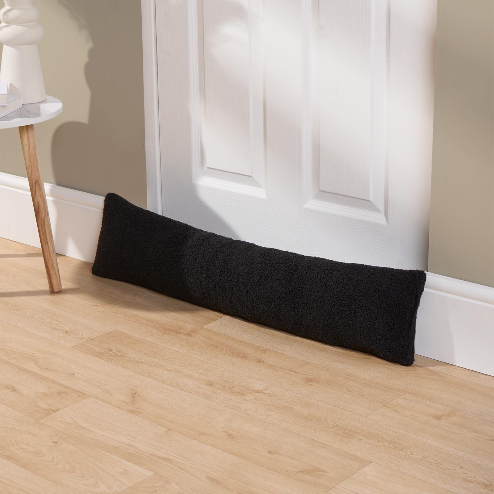 Fabric Boucle Door Draught Excluder Draft Window Seal Insulation Fleece Stopper