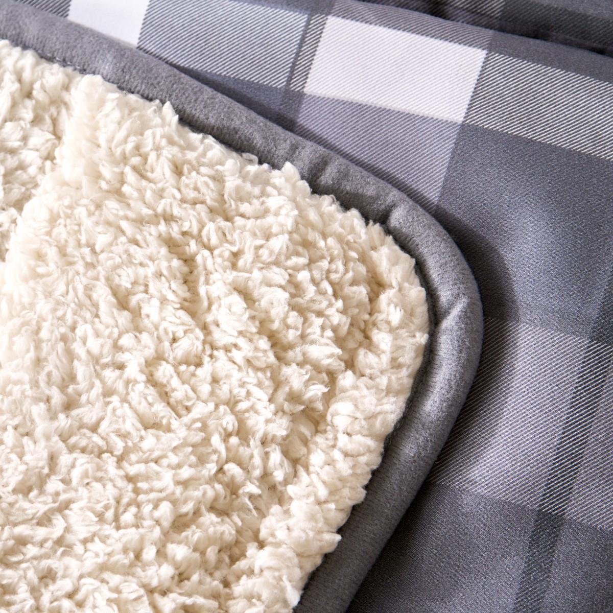 OHS Check Sherpa Reversible Coverless Duvet Thermal Bedding Set