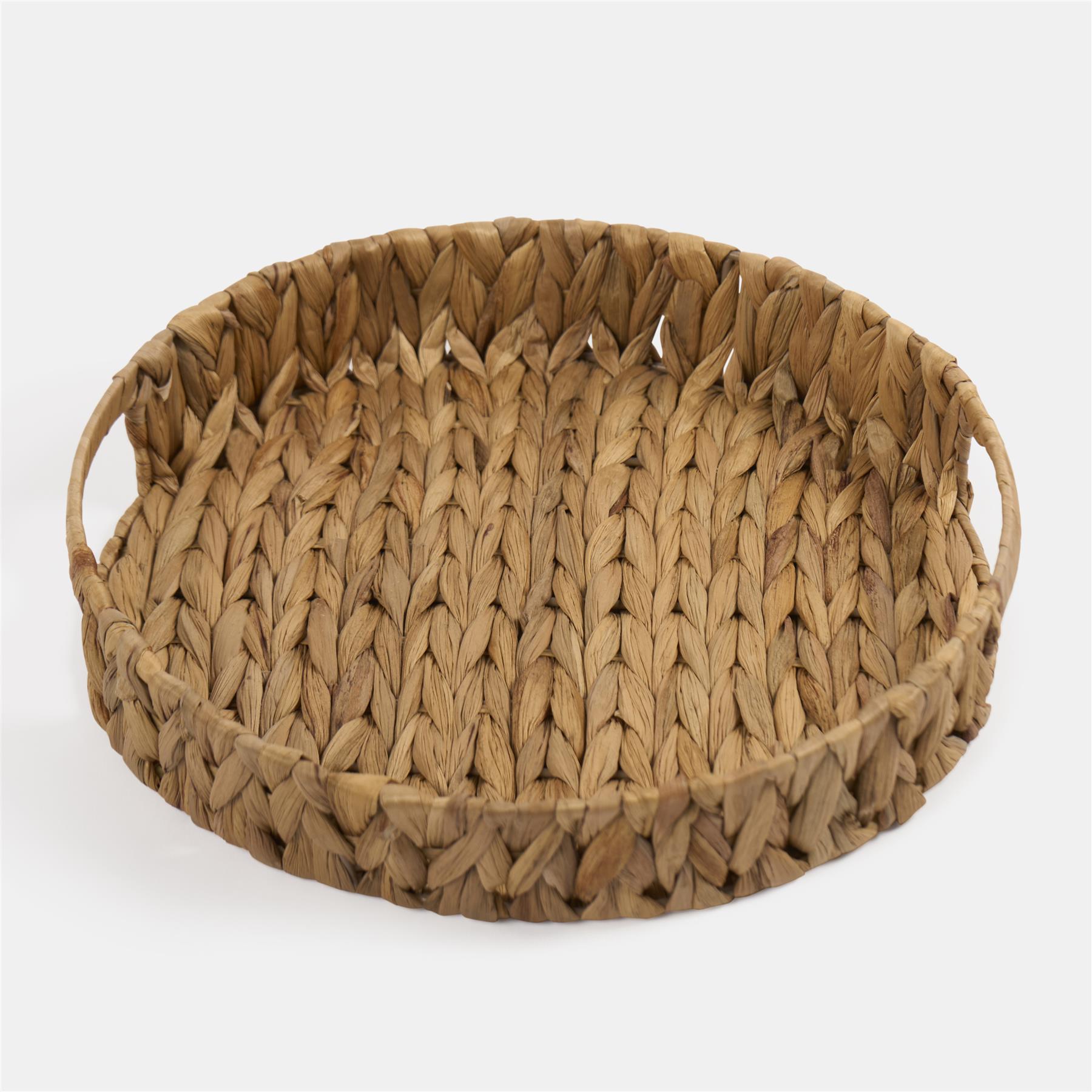 Round Serving Tray Home Accessory Display Seagrass Decorative Organiser Bedroom