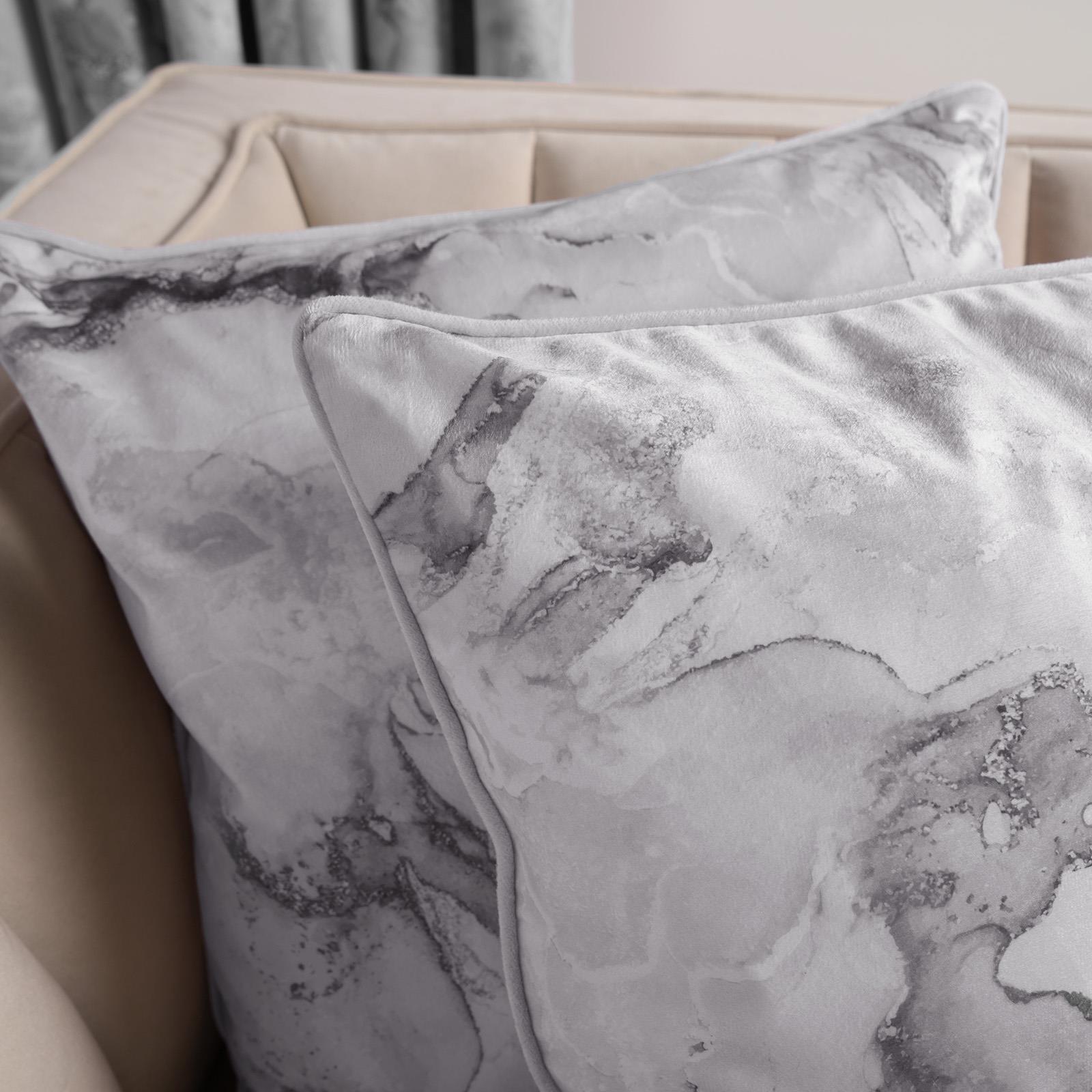 Matte Velvet Cushion Covers Marble Pack of 2/4 Plump Filled Pads Home Decor Set - Picture 47 of 47