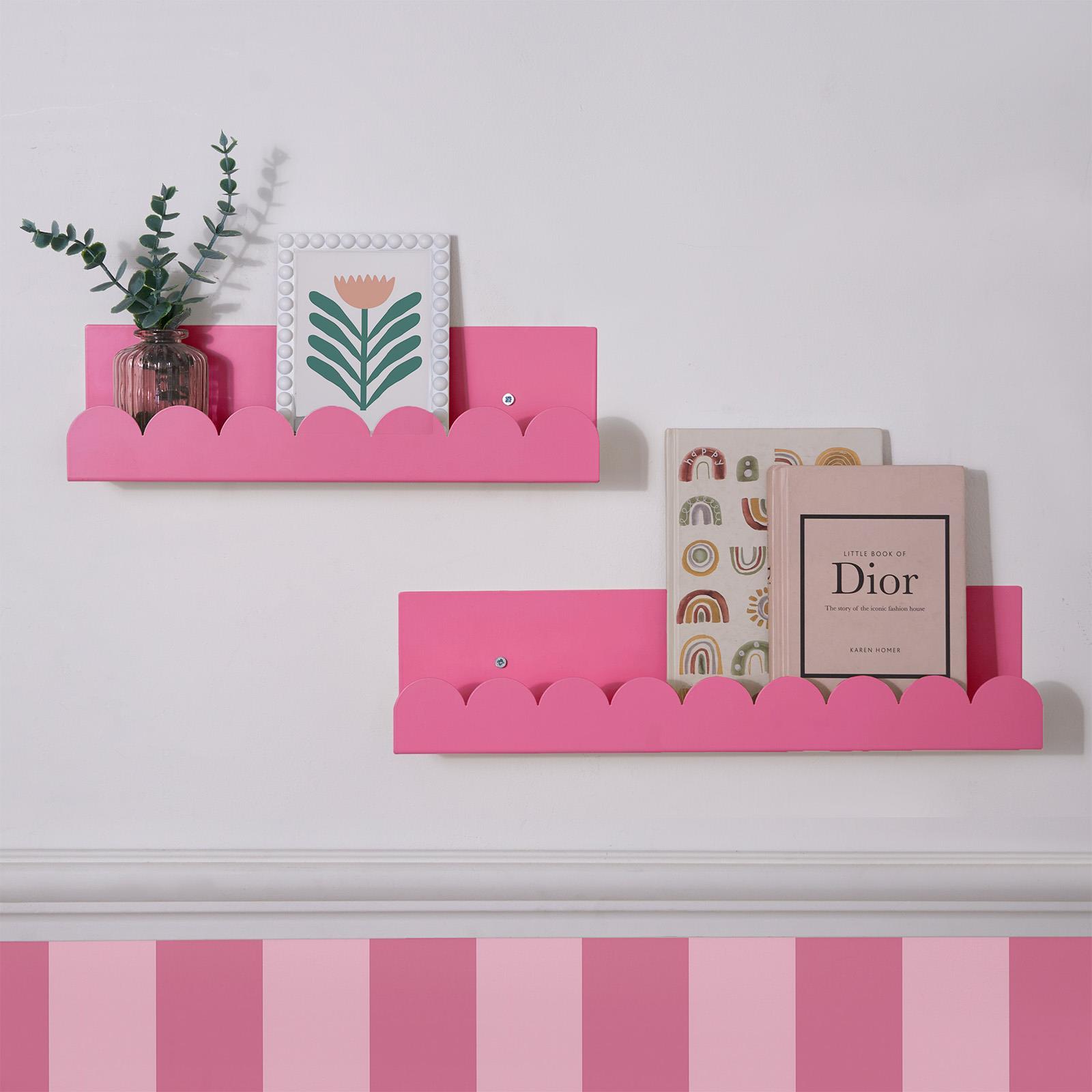 OHS Scallop Shelf Wall Mounted Storage Space Saving Modern Bedroom Home Decor