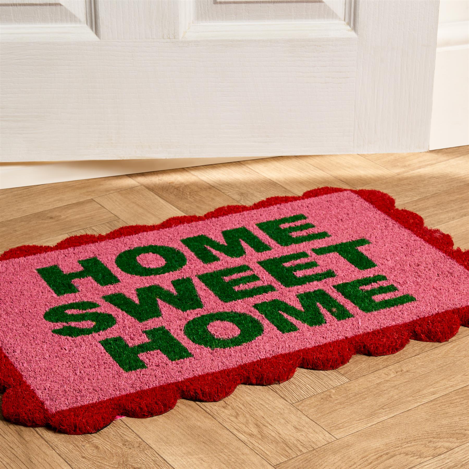 OHS Scallop Edge Doormat Natural Non Slip Indoor Outdoor Welcome Coir Mat Rug