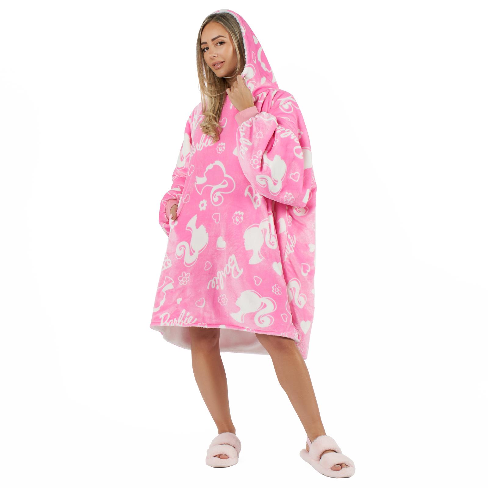 Barbie Hoodie Blanket Oversized Fleece Warm Wearable Throw Jumper Sweatshirt