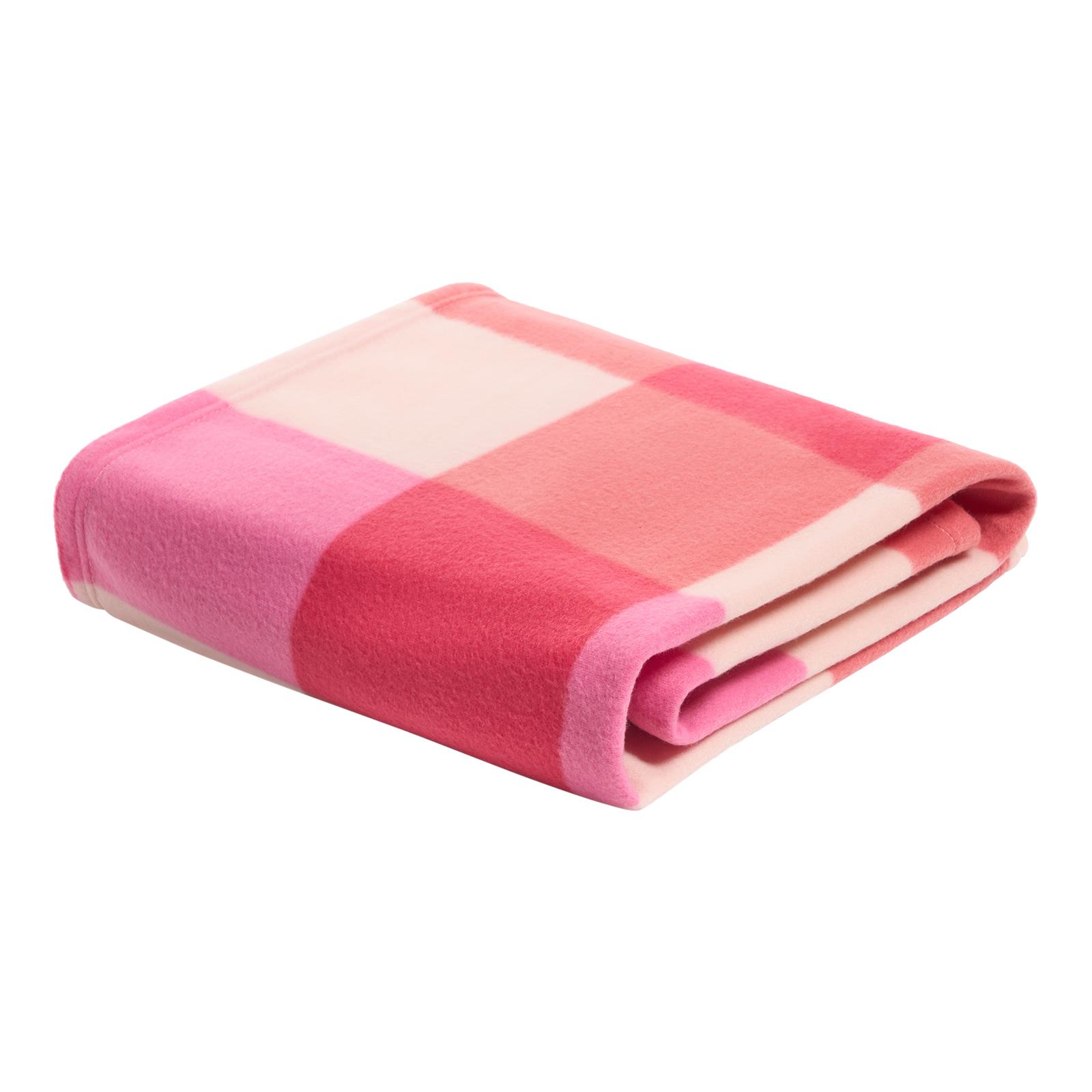 OHS Gingham Print Throw Soft Blanket Polar Fleece Lightweight Bedspread