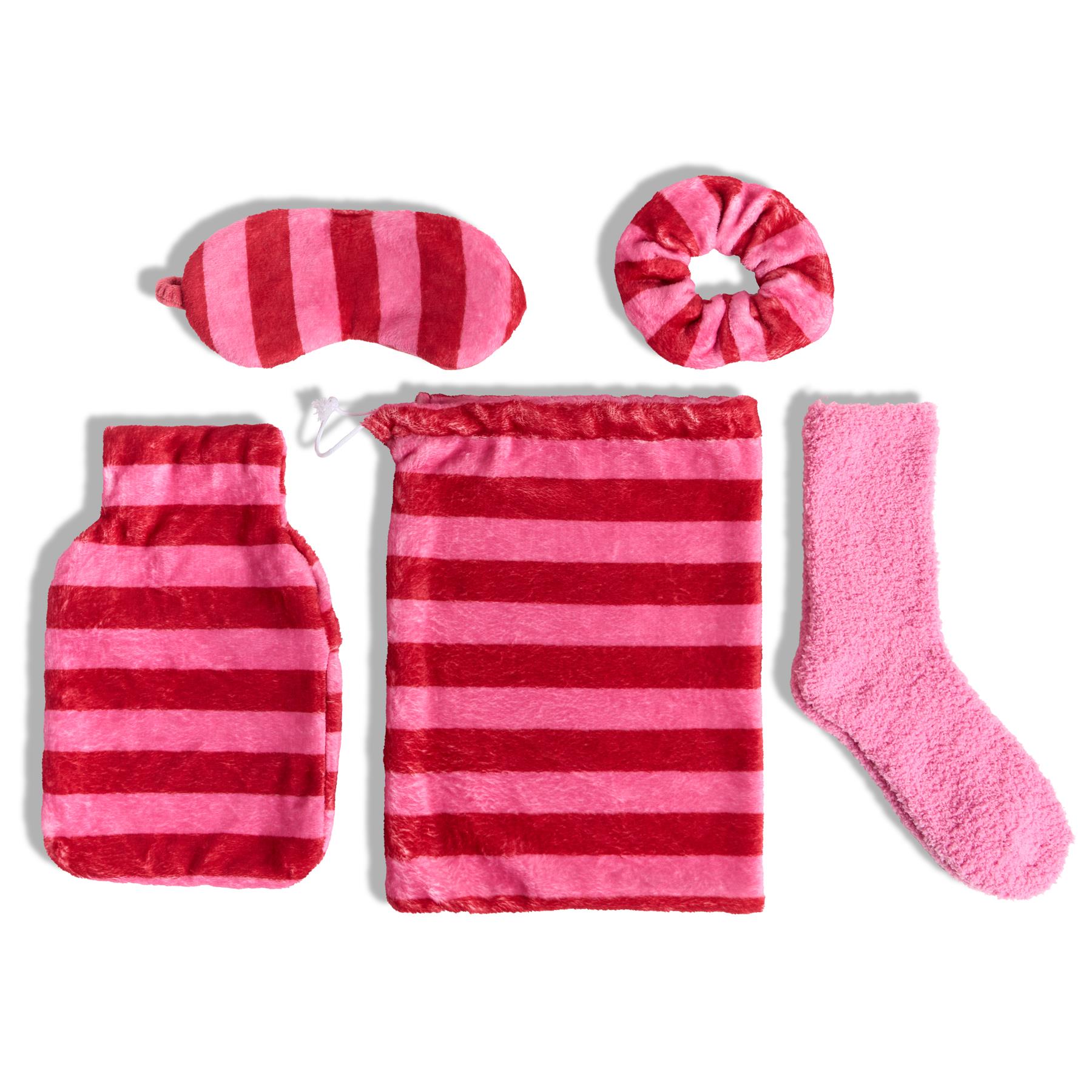 OHS Print Winter Gift Set Hot Water Bottle Socks Eye Mask Scrunchie Hand Warmer