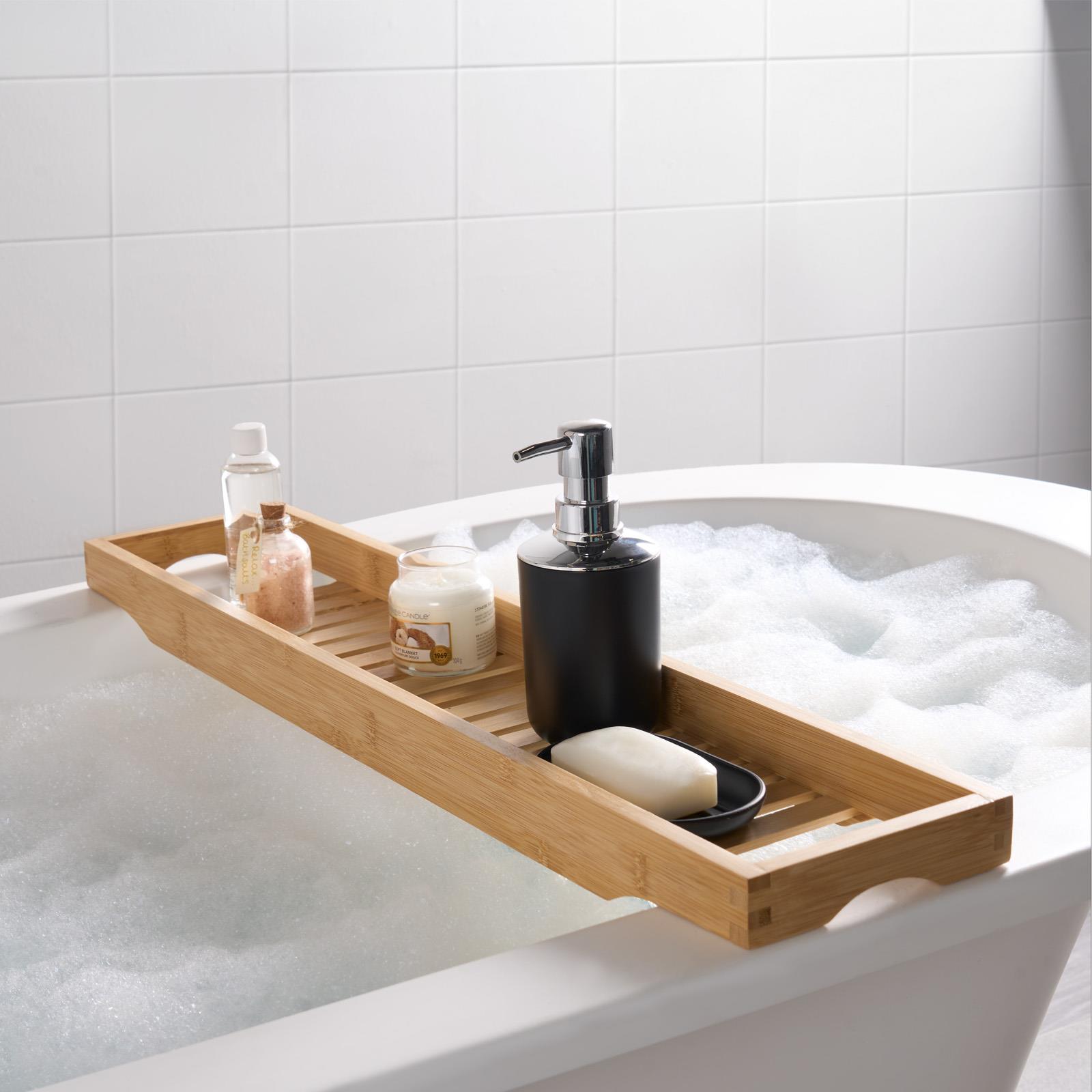 OHS Wooden Bath Tub Rack Storage Bathroom Caddy Shelf Tray Soap Holder Tidy Unit - Picture 6 of 16