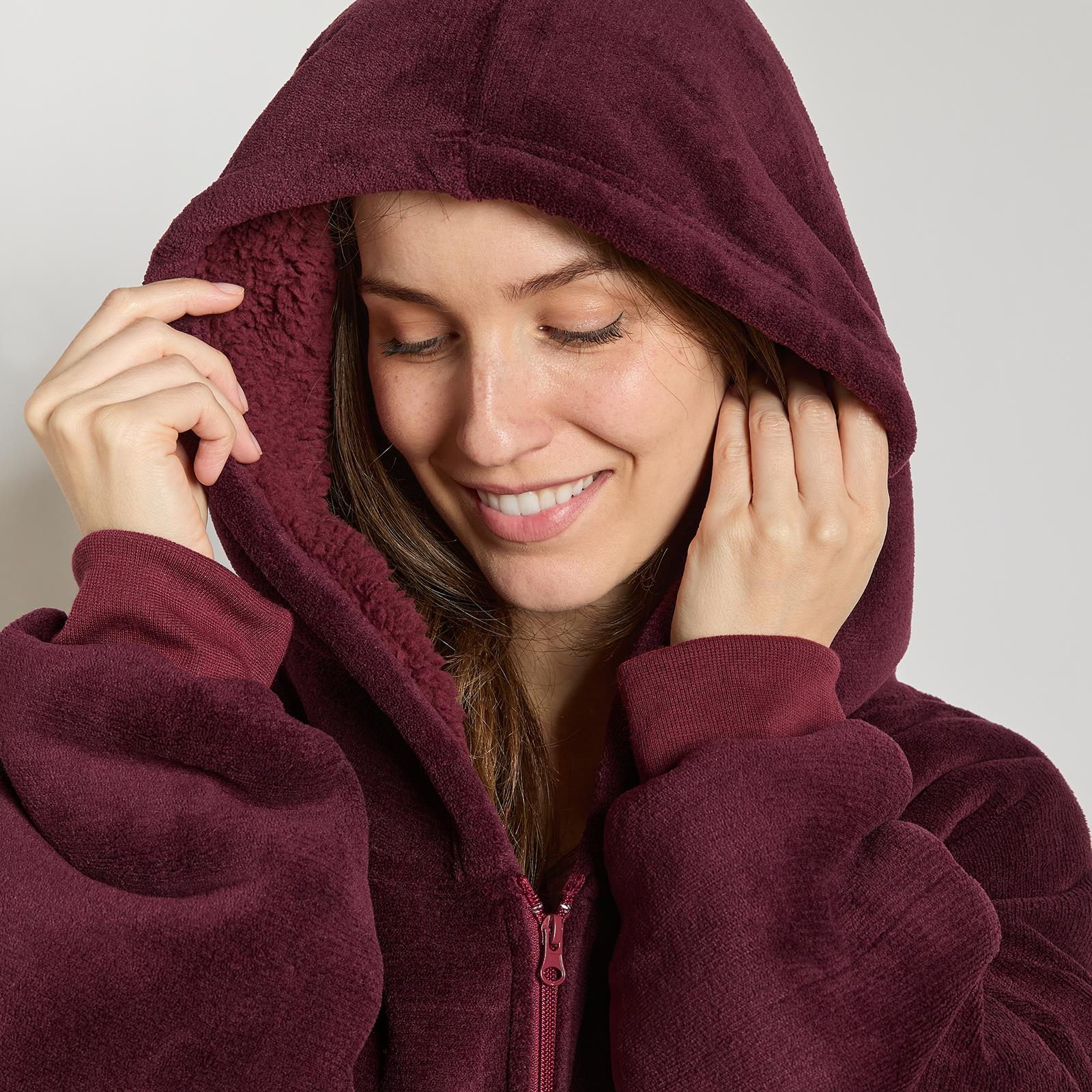 OHS Zip Up Hoodie Blanket Oversized Sherpa Fleece Thermal Sweatshirt Jumper