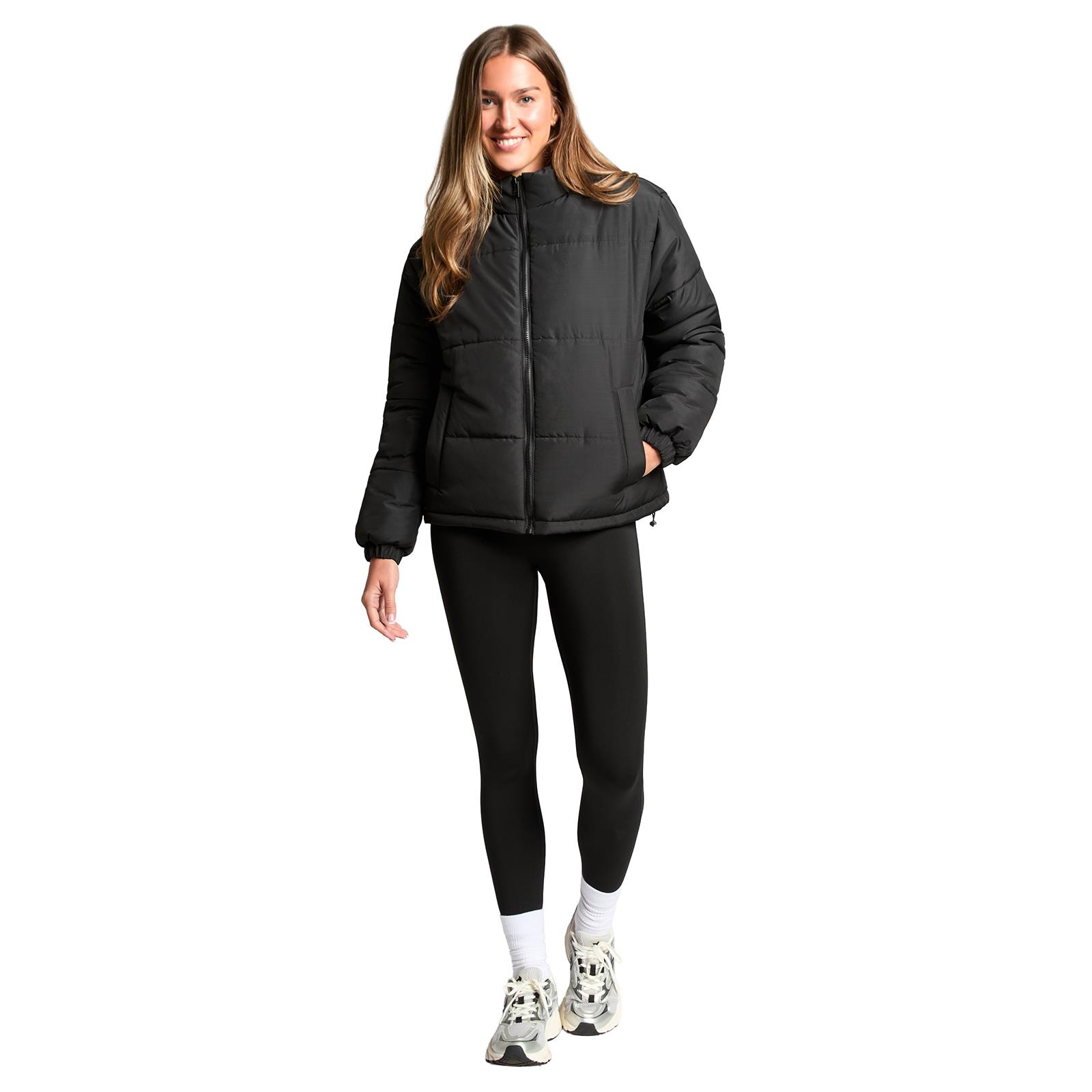 OHS Puffer Jacket Windproof Padded Winter Outerwear Cropped Zip Coat Hiking