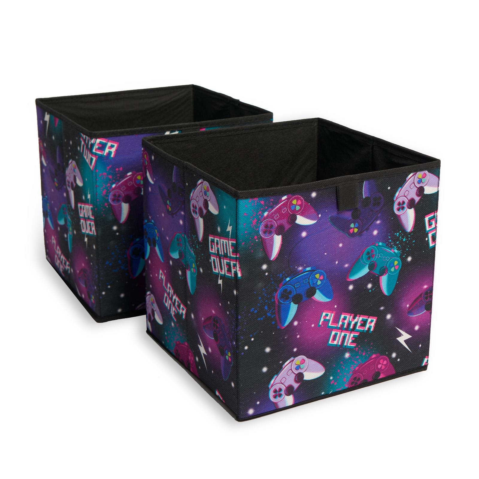 Gaming Storage Boxes Pack of 2 4 Folding Space Saving Shoe Toy Cube Tidy Set