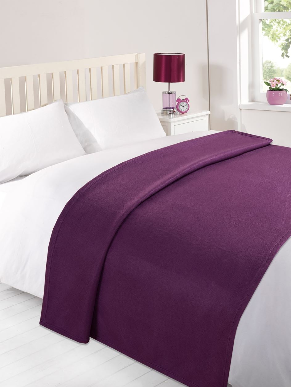 Plain Printed Fleece Throw Warm Soft Large Decorative Sofa Bed Blanket 120x150