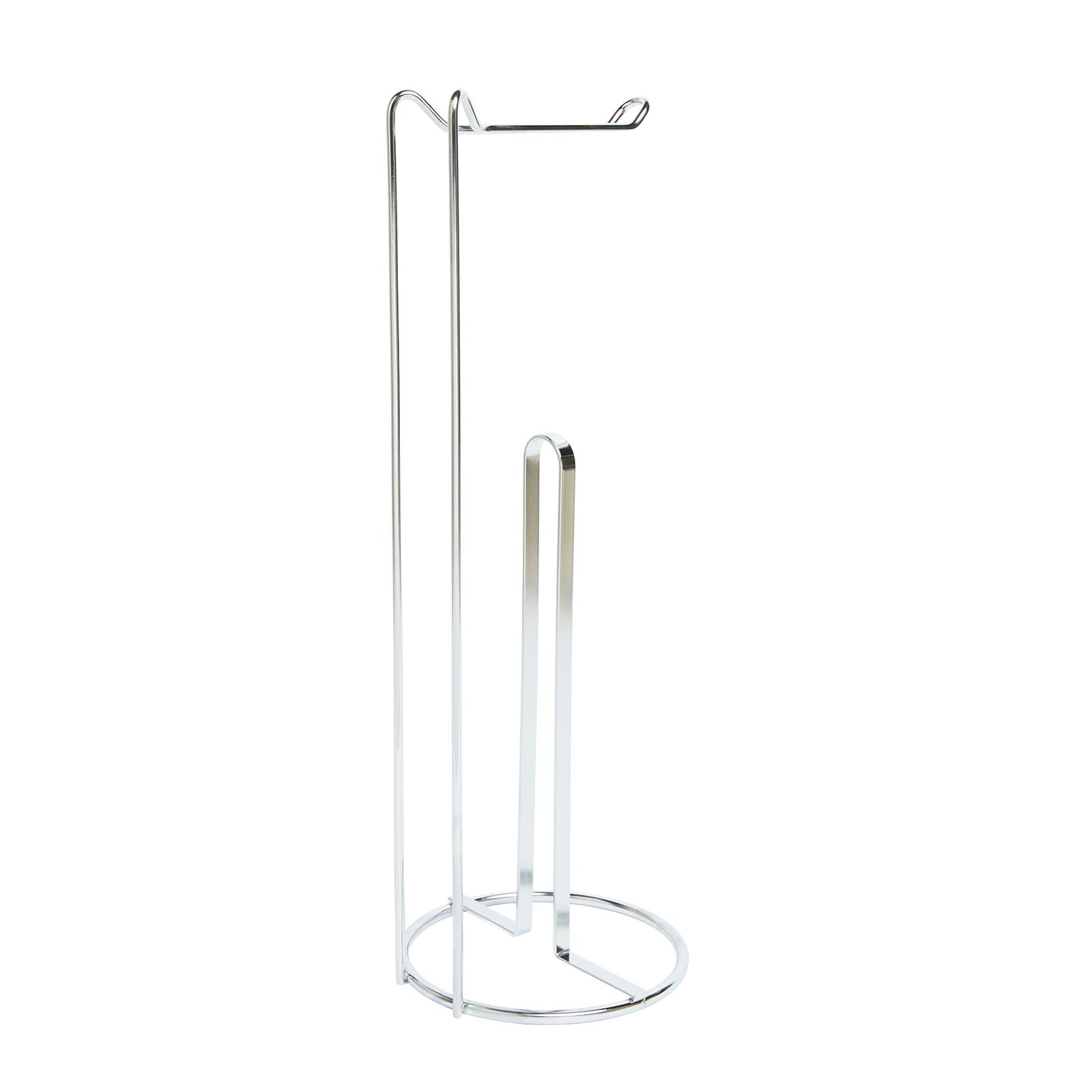 OHS Metal Toilet Roll Holder Freestanding Bathroom Storage Organiser