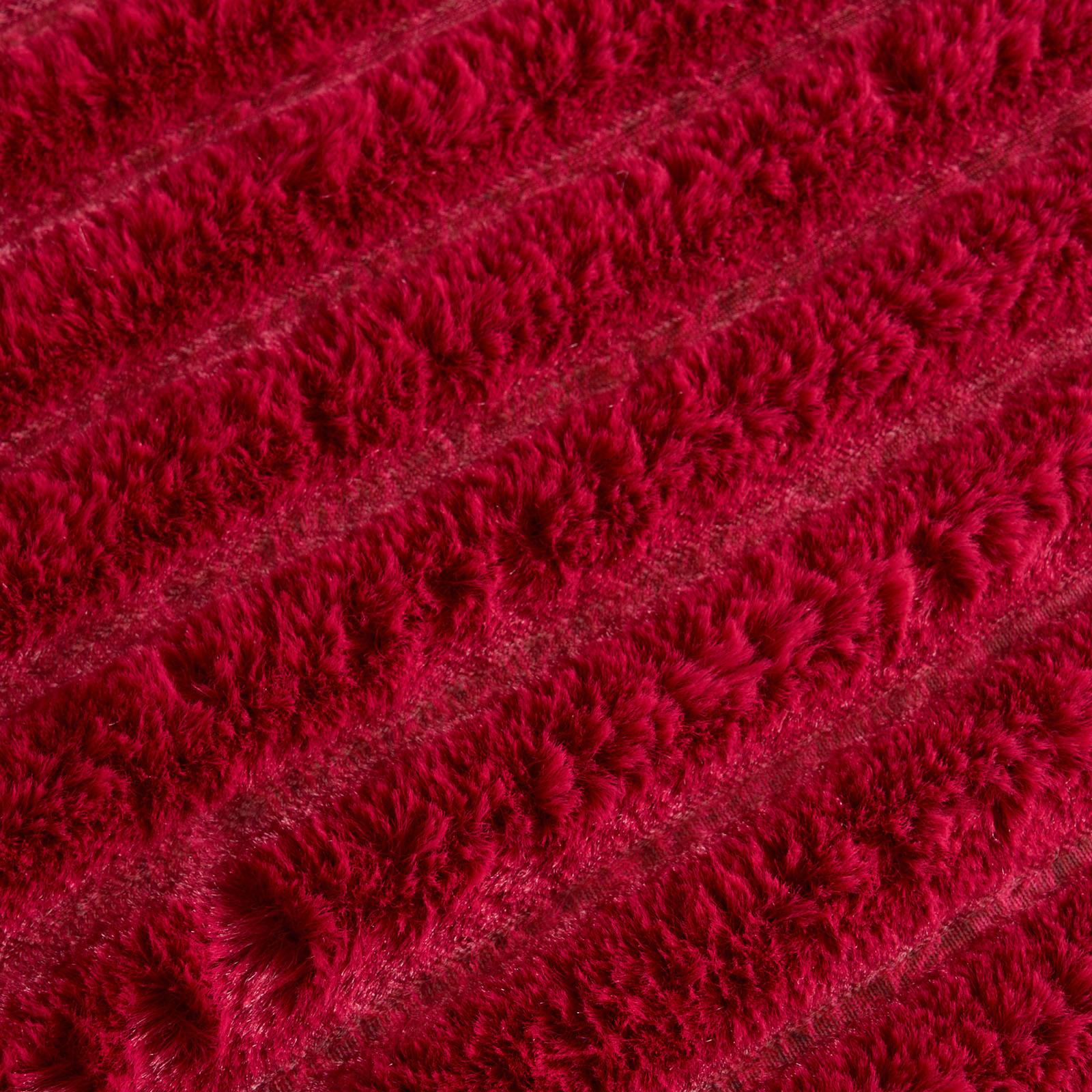 OHS Ribbed Fleece Bedding Set Soft Faux Fur Thermal Duvet Cover with Pillowcase 
