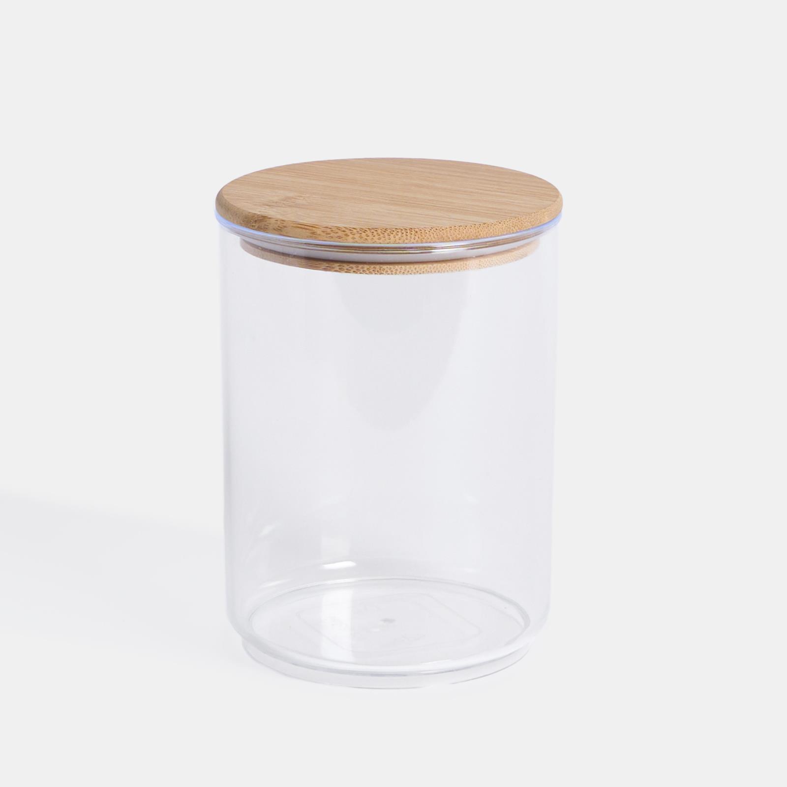 Clear Storage Tub with Lid Pasta Dry Food Container Fresh Durable Plastic Bamboo