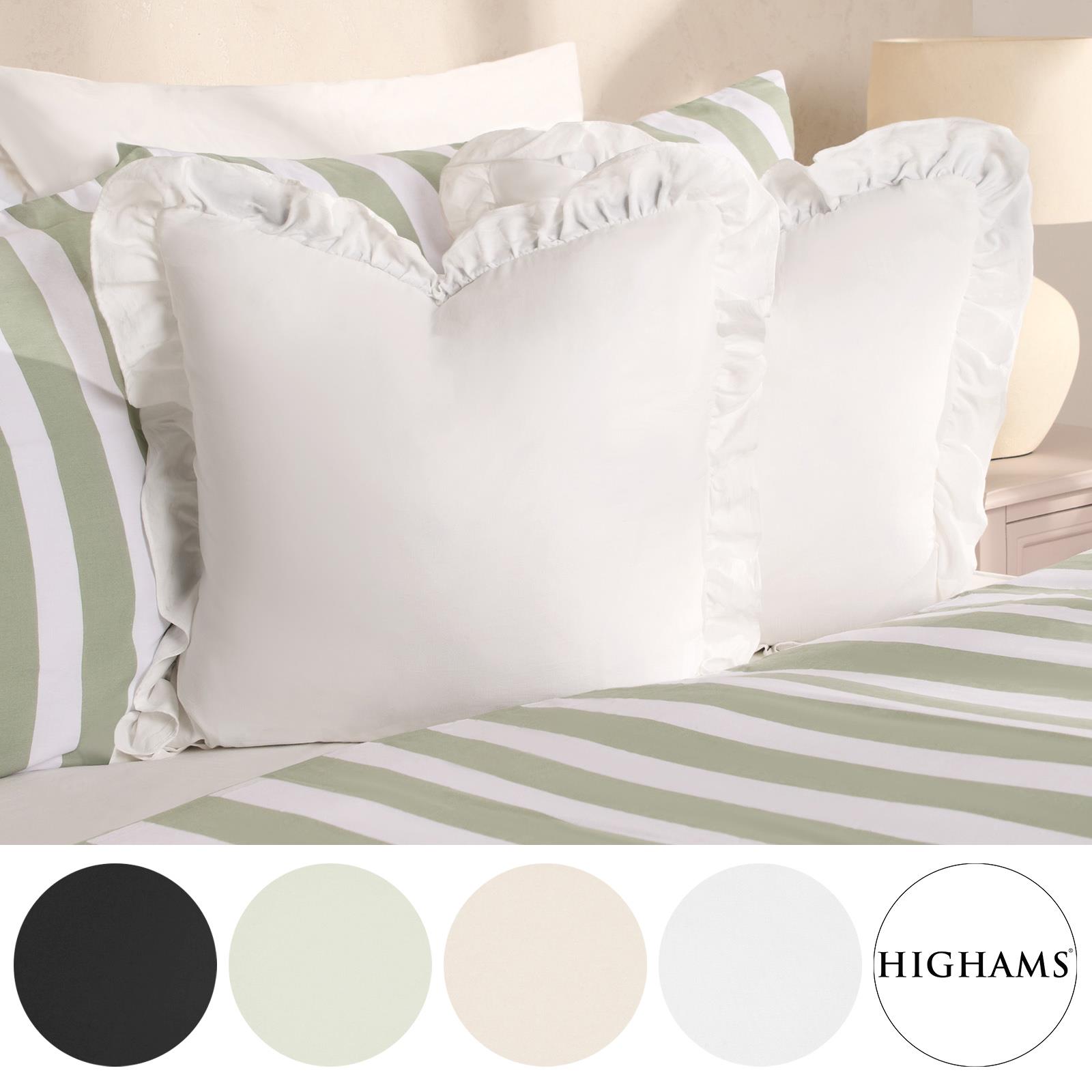 OHS Frill Cushion Covers Faux Linen Soft Square Pillowcases Home Decor Multipack