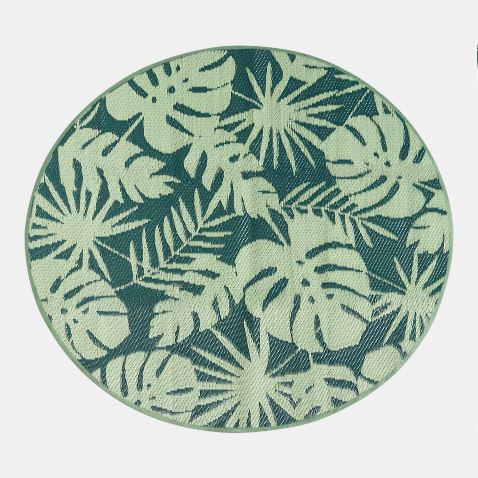 OHS Palm Print Garden Rug Outdoor Waterproof Area Mat Patio Decor