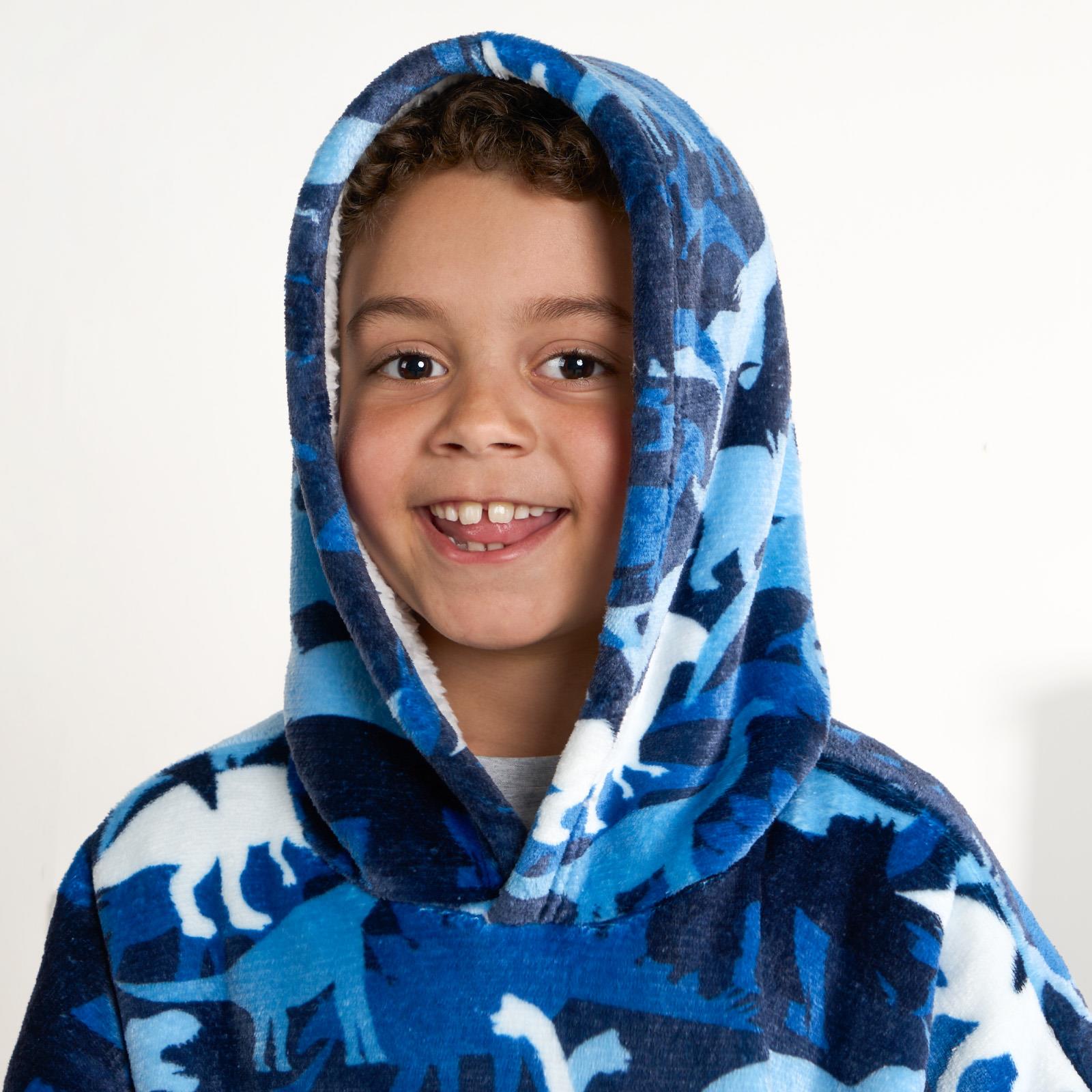 Kids Hoodie Blanket Oversized Sherpa Fleece Jumper Sweatshirt Soft Warm Throw - Picture 77 of 169