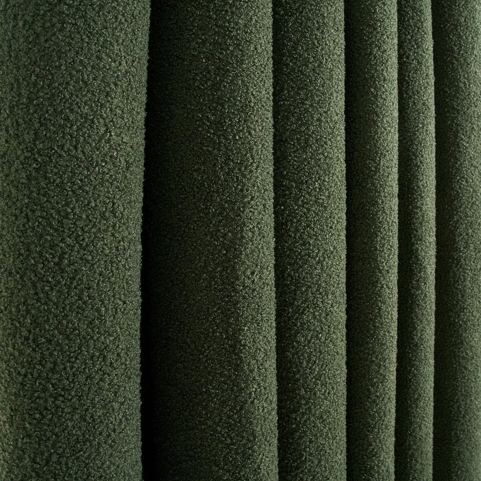 OHS Boucle Eyelet Curtains Blackout Pair Ready Made Ring Top Energy Saving
