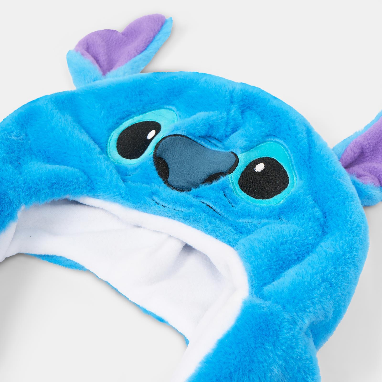 OHS x Stitch Kids Hooded Scarf Novelty Fleece Pocket Winter Wrap Hand Warmer 