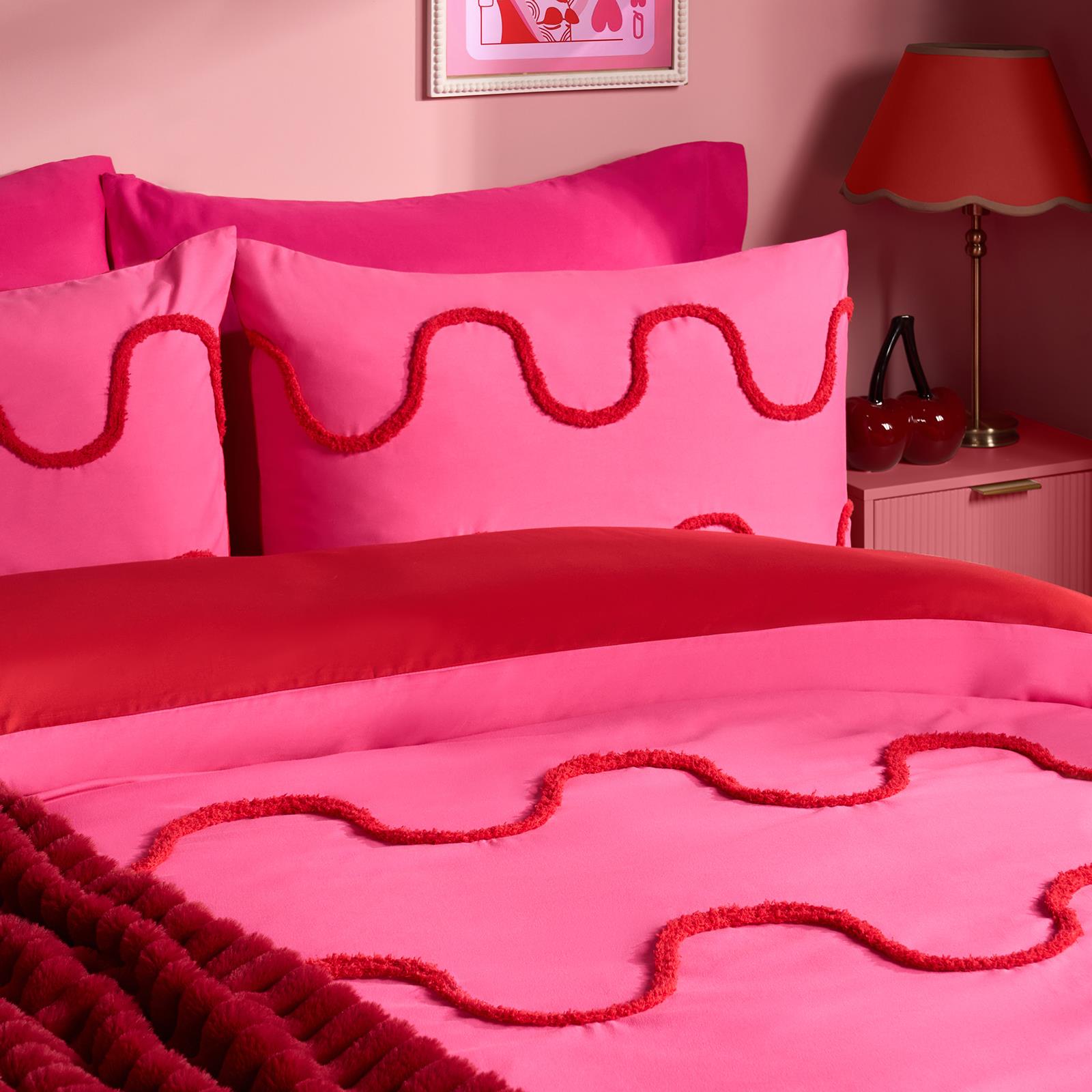 OHS Tufted Wave Bedding Set Soft Modern Duvet Cover with Pillowcase