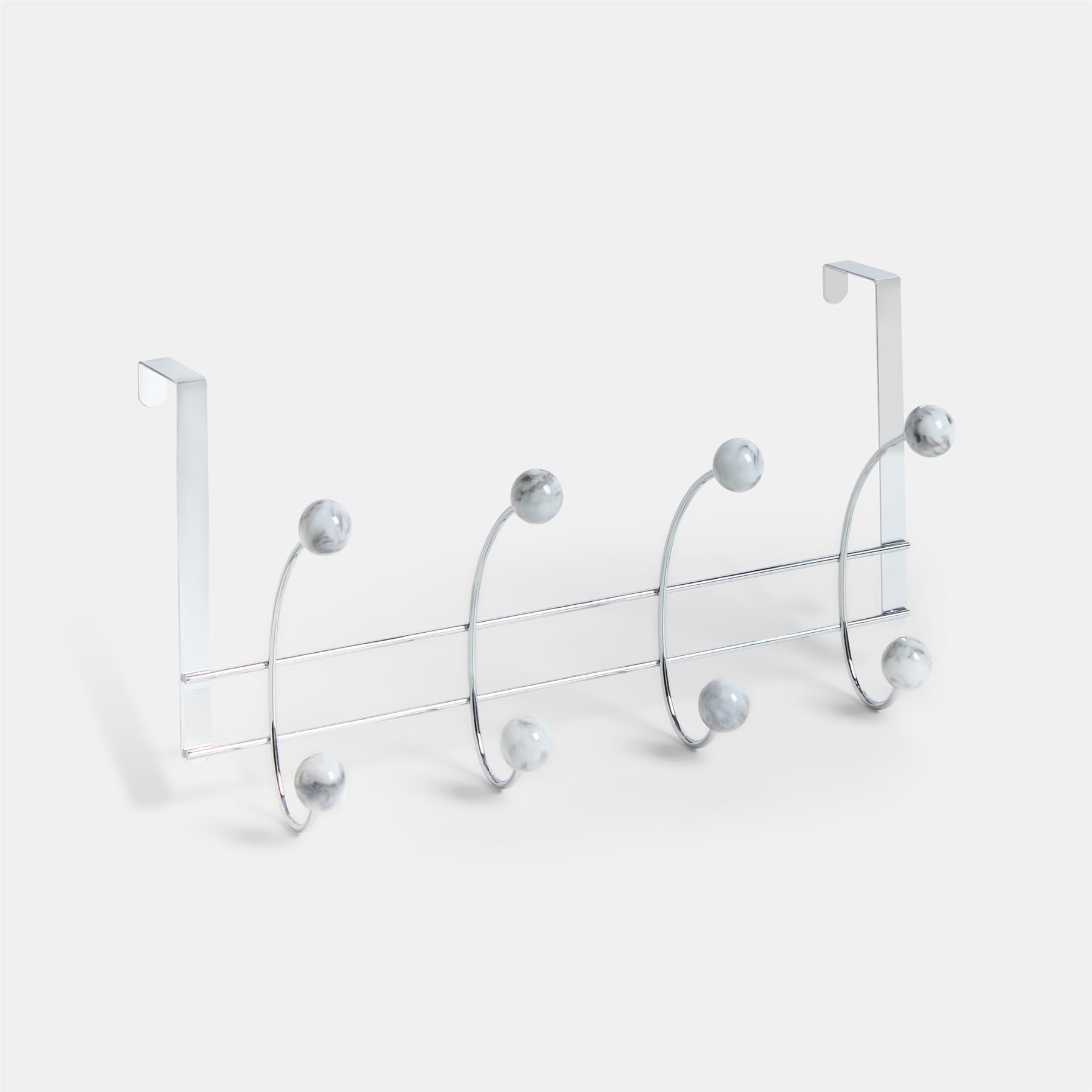OHS Marble Over-the-Door Hook Hanger Heavy Duty Coats Towel Rack