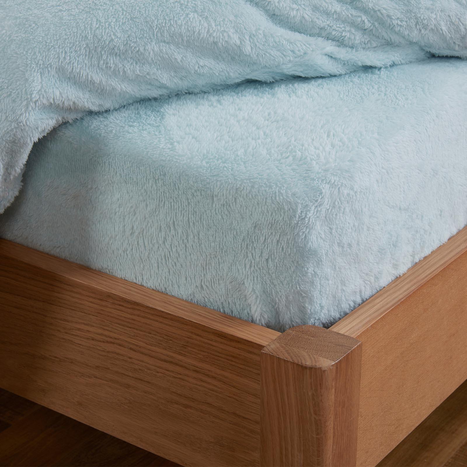 OHS Teddy Fleece Fitted Sheet Thermal Warm Single Double King Bedding NEW
