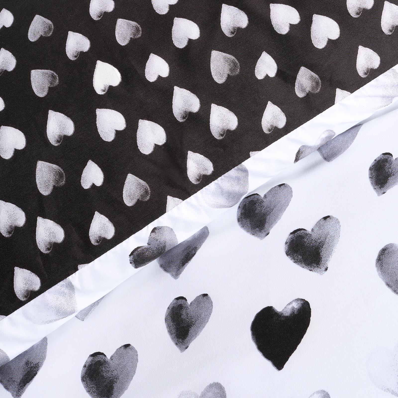 OHS Watercolour Bedding Set Hearts Microfibre Duvet Cover with Pillowcase