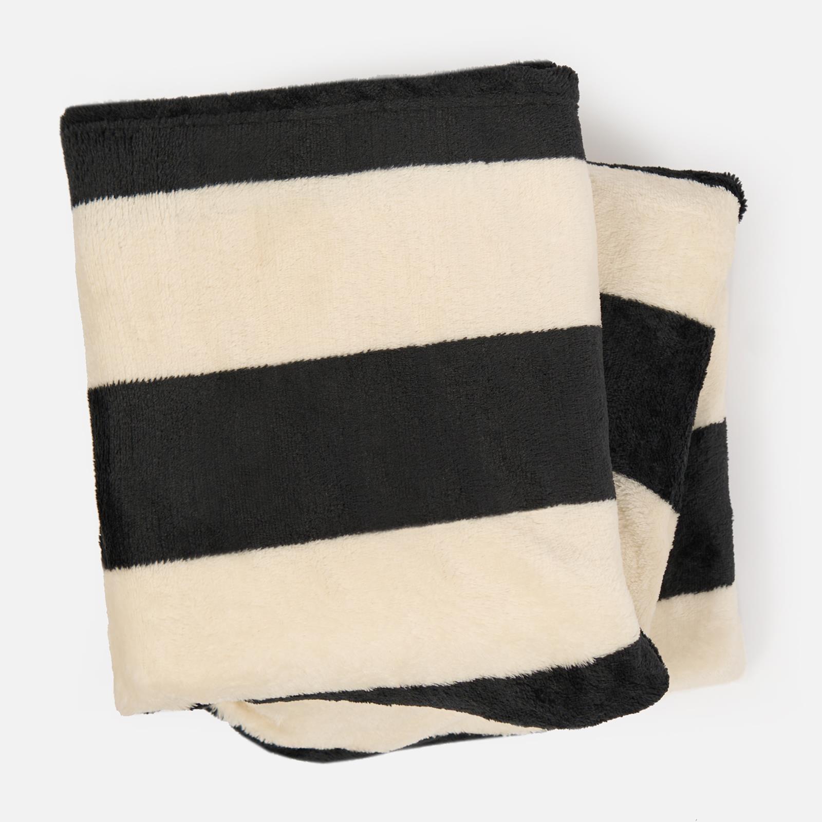 Stripe Fleece Throw Over Bedspread Ultra Soft Warm Sofa Bed Blanket Travel Plush