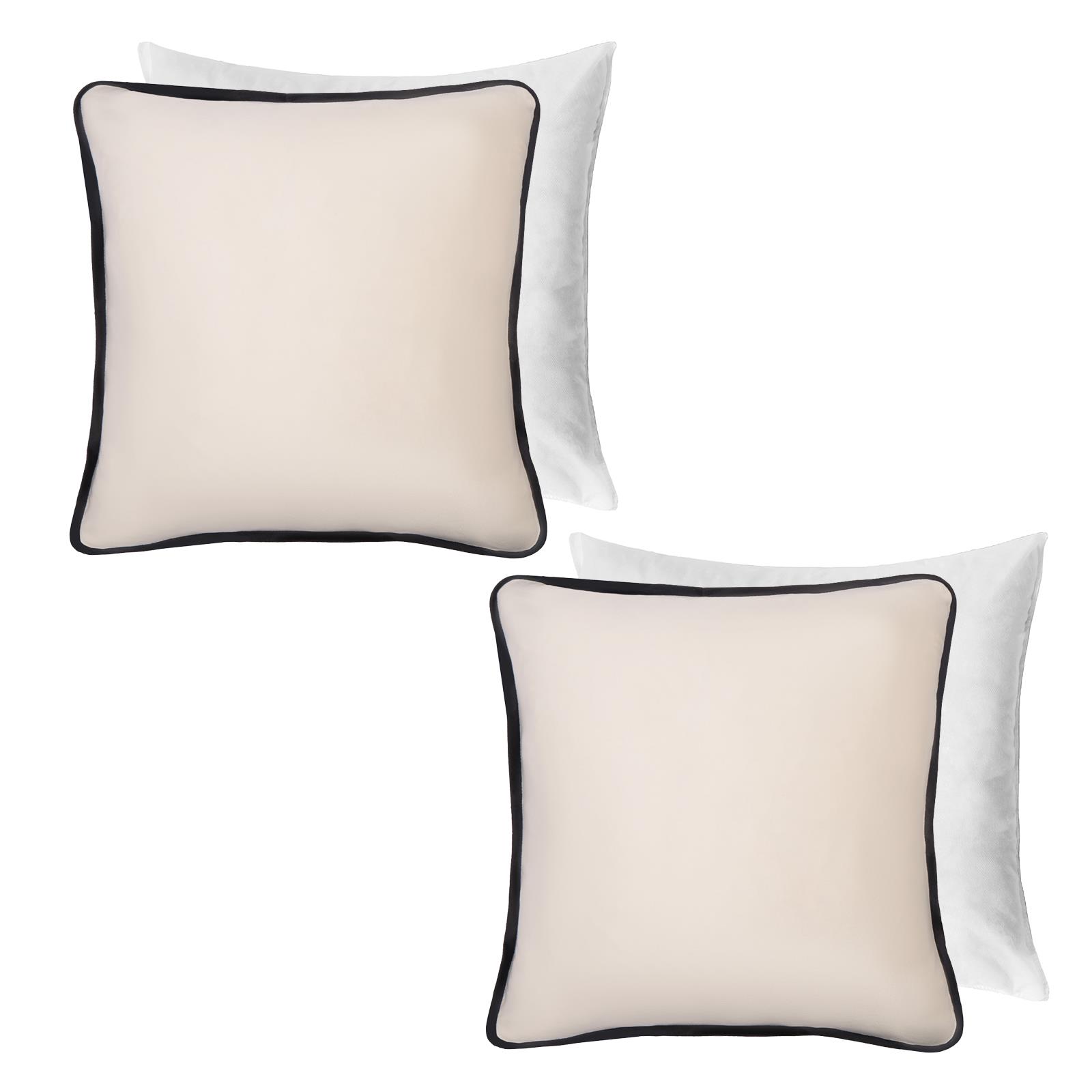 OHS Piped Edge Cushion Covers Matte Velvet Soft Luxury 2/4 Square Pillowcases
