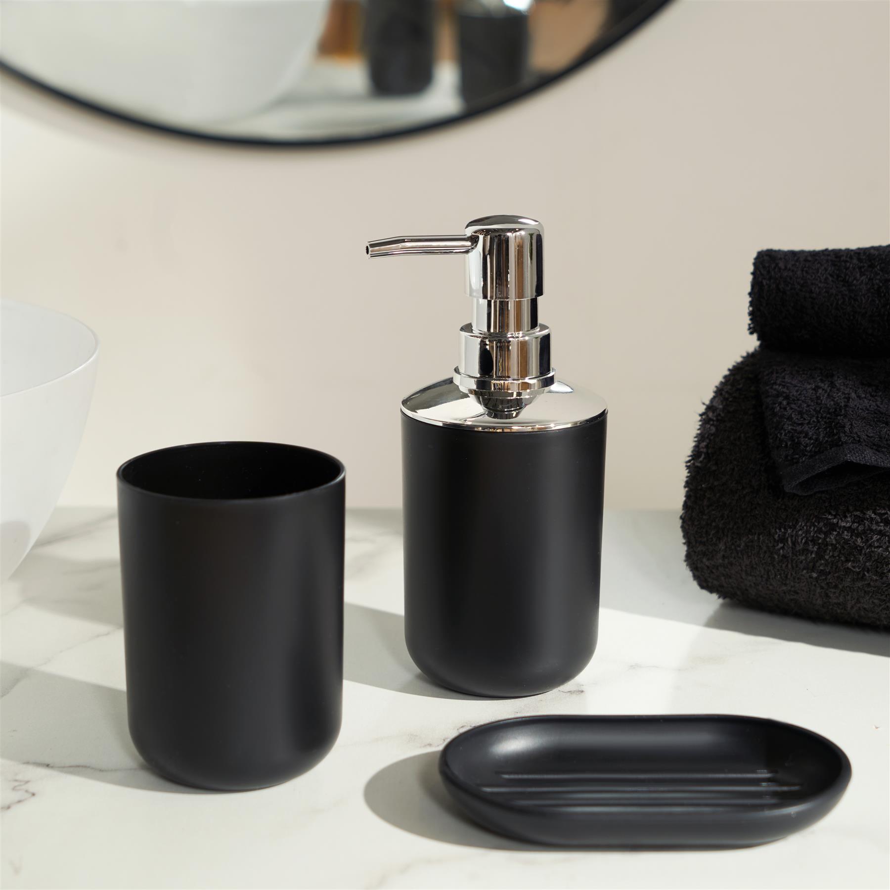 5PC Bathroom Accessories Set Soap Dispenser Holder Tumbler Toothbrush Bin - Picture 3 of 20