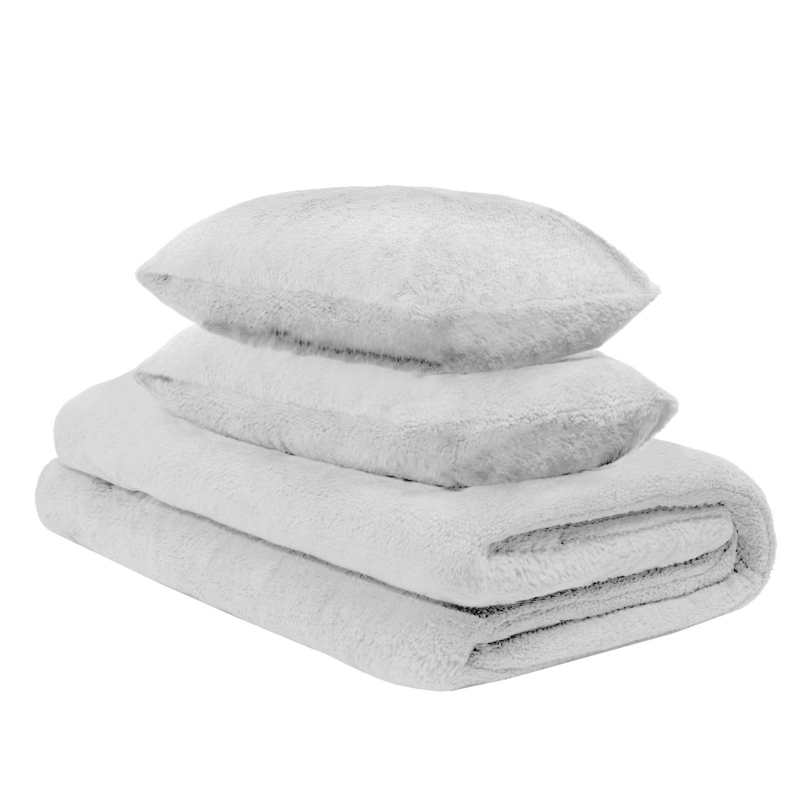 OHS Coverless Duvet 10.5 TOG Teddy Fleece Pillowcase Bedding Set Double King