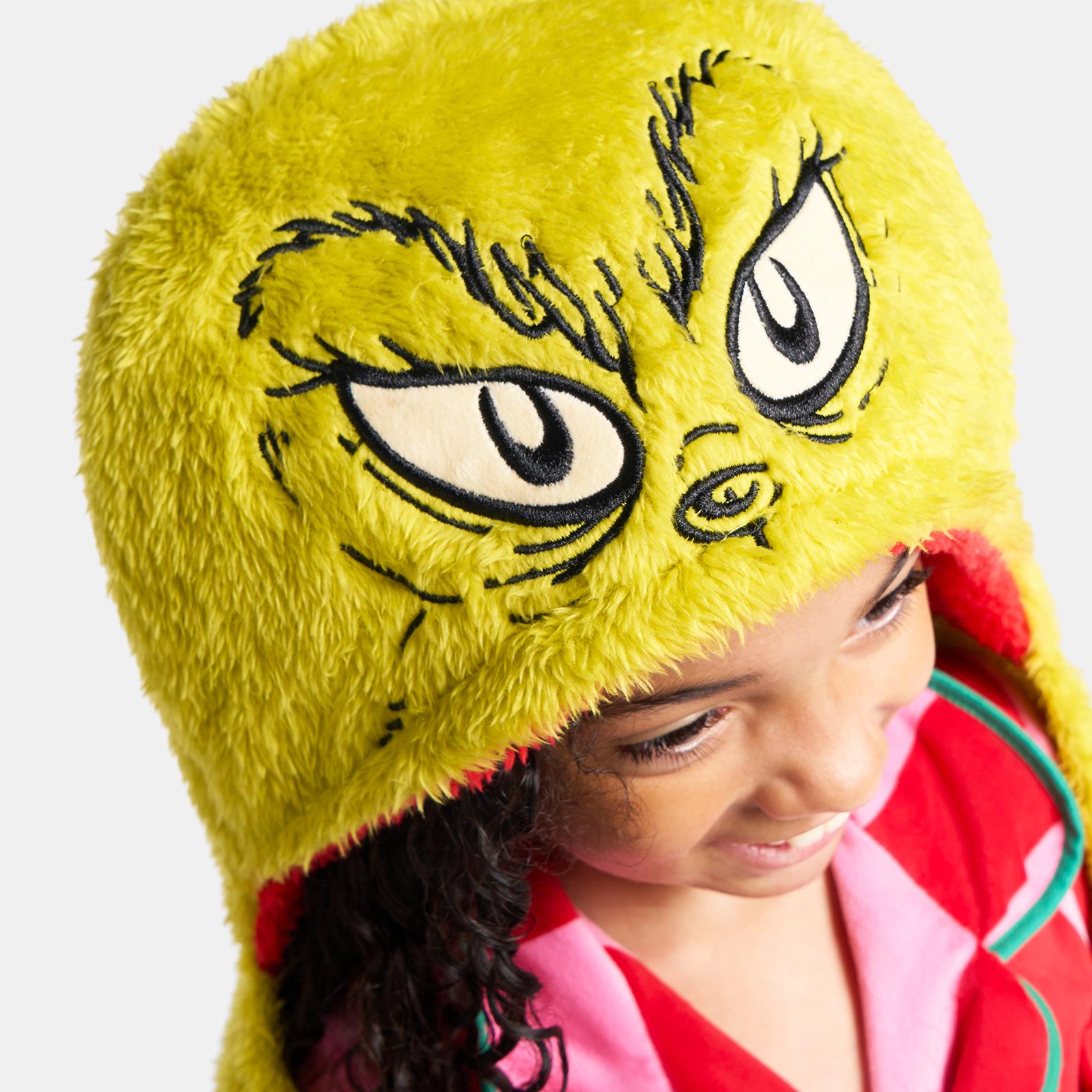 OHS x Grinch Throw Xmas Soft Fleece Novelty Hooded Blanket Thermal Bedspread
