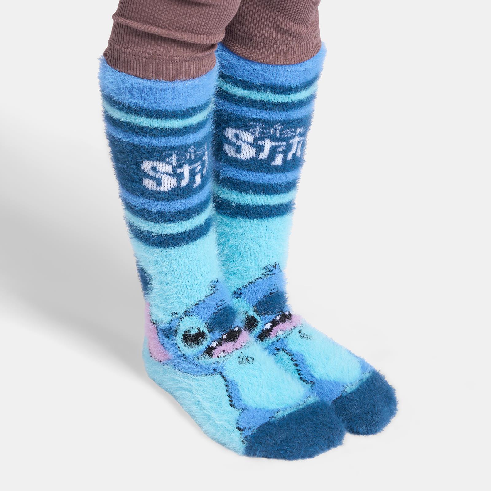 OHS x Stitch Socks 3 Pair Warm Soft Fluffy Fleece Indoor Bed Lounge Sock Slipper