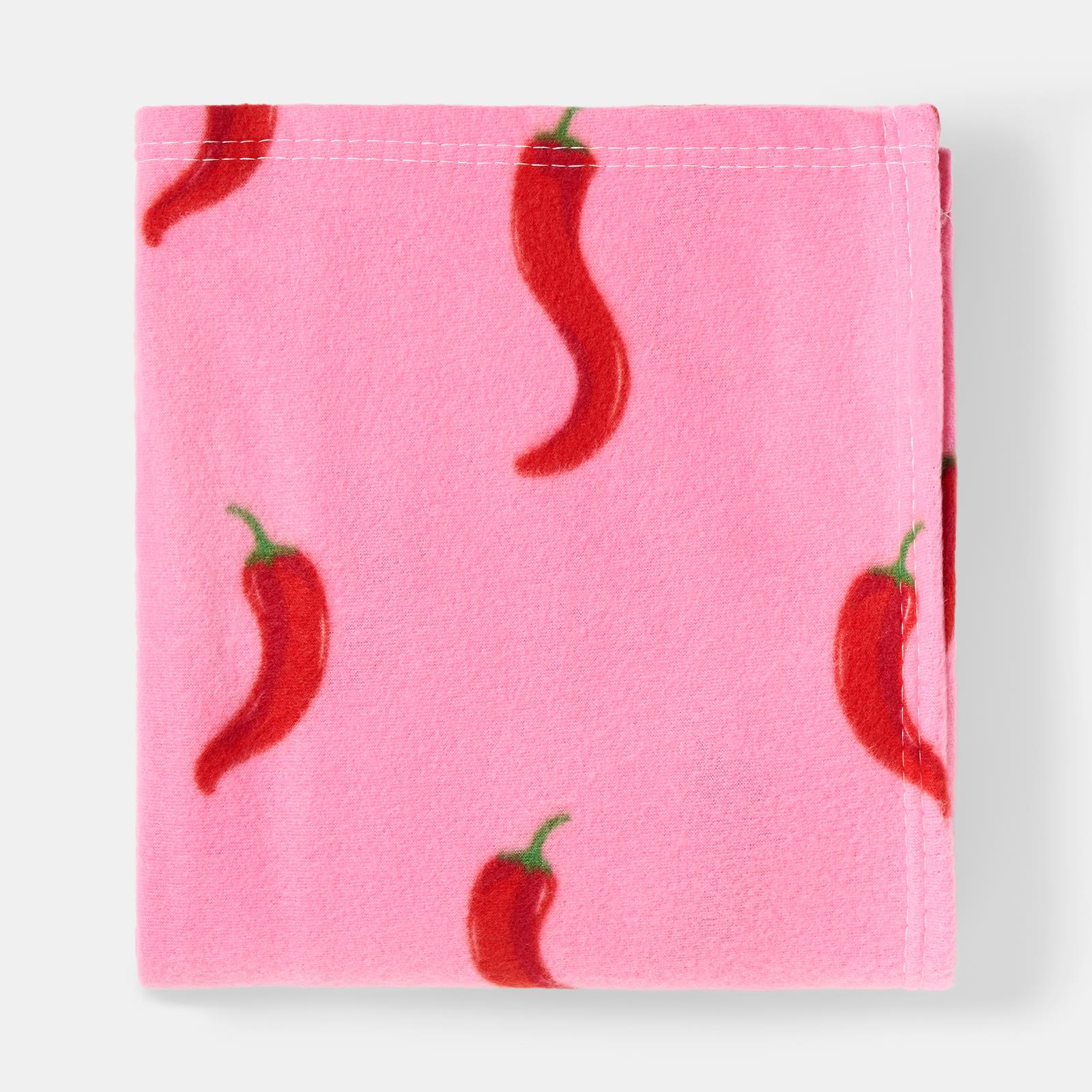 OHS Chilli Print Throw Soft Blanket Polar Fleece Lightweight Bedspread