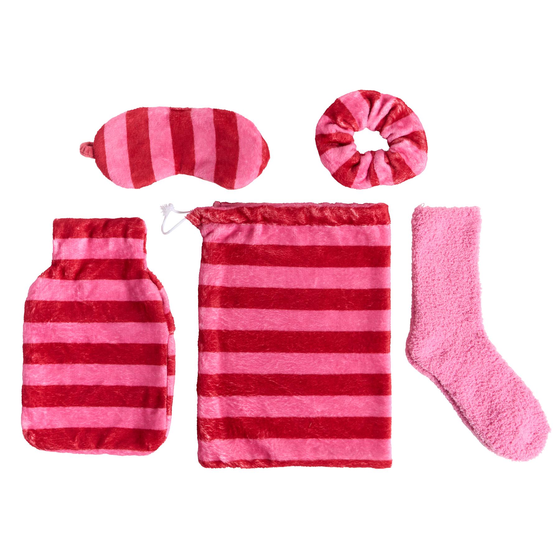 OHS Print Winter Gift Set Hot Water Bottle Socks Eye Mask Scrunchie Hand Warmer