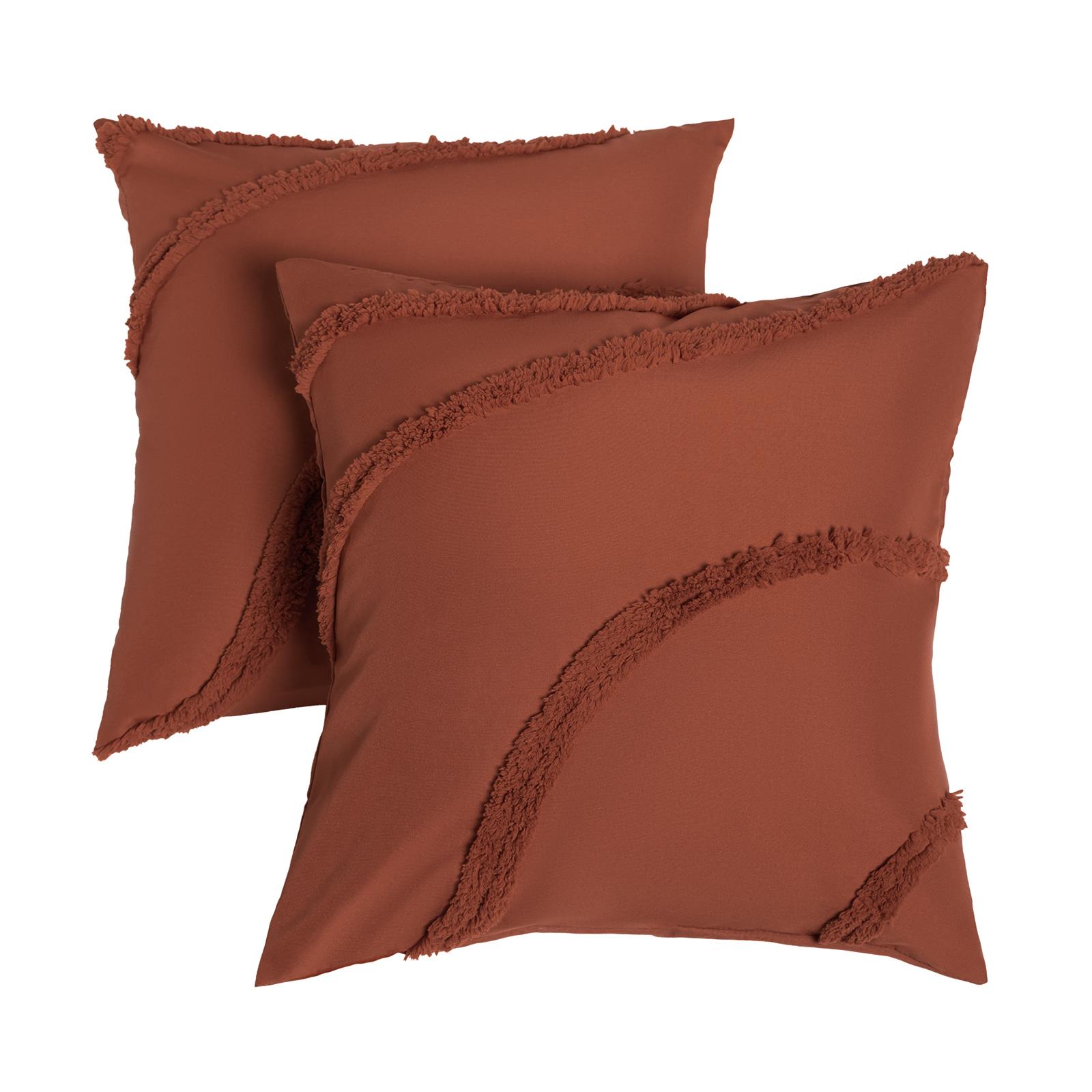 OHS Tufted Contour Cushion Covers 2 Pack Decorative Square Pillowcases
